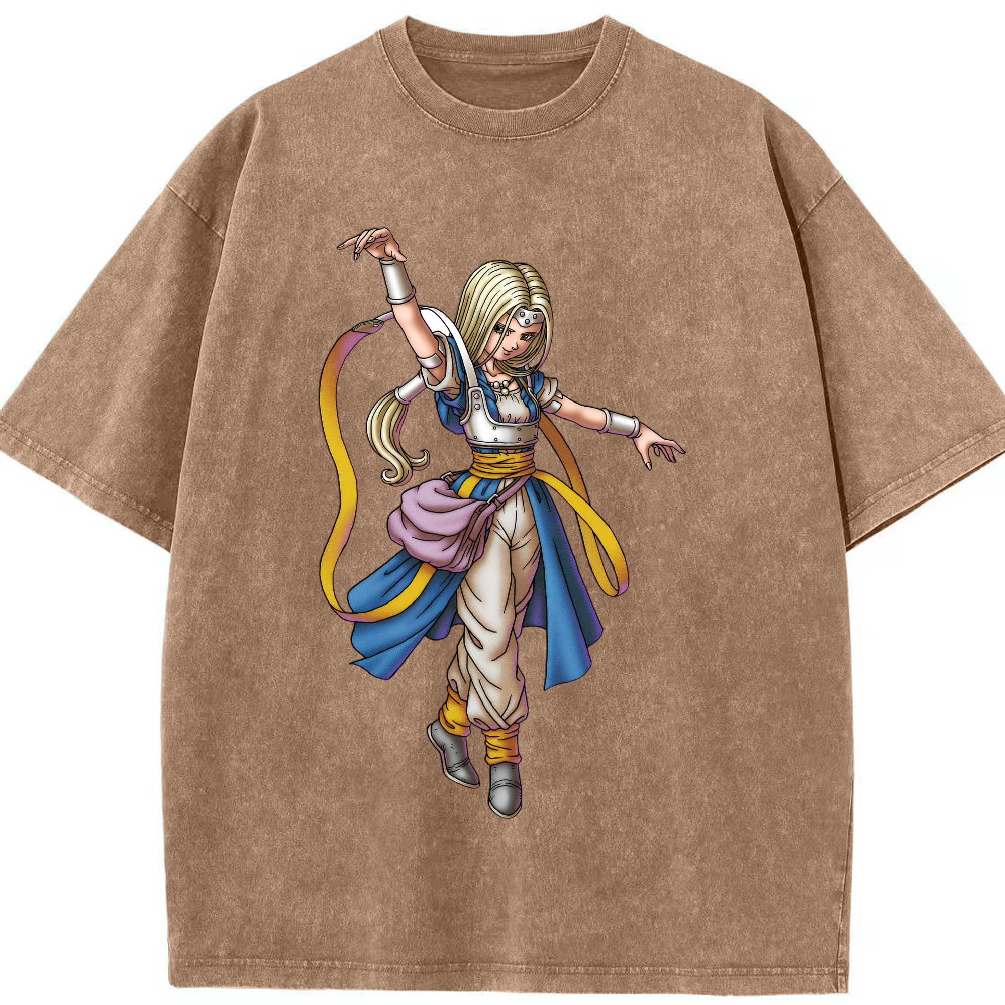 （画像用） ドラゴンクエスト Doragon Kuesuto Dragon Quest 綿100% ヴィンテージ風 半袖Tシャツ（フロントプリント）