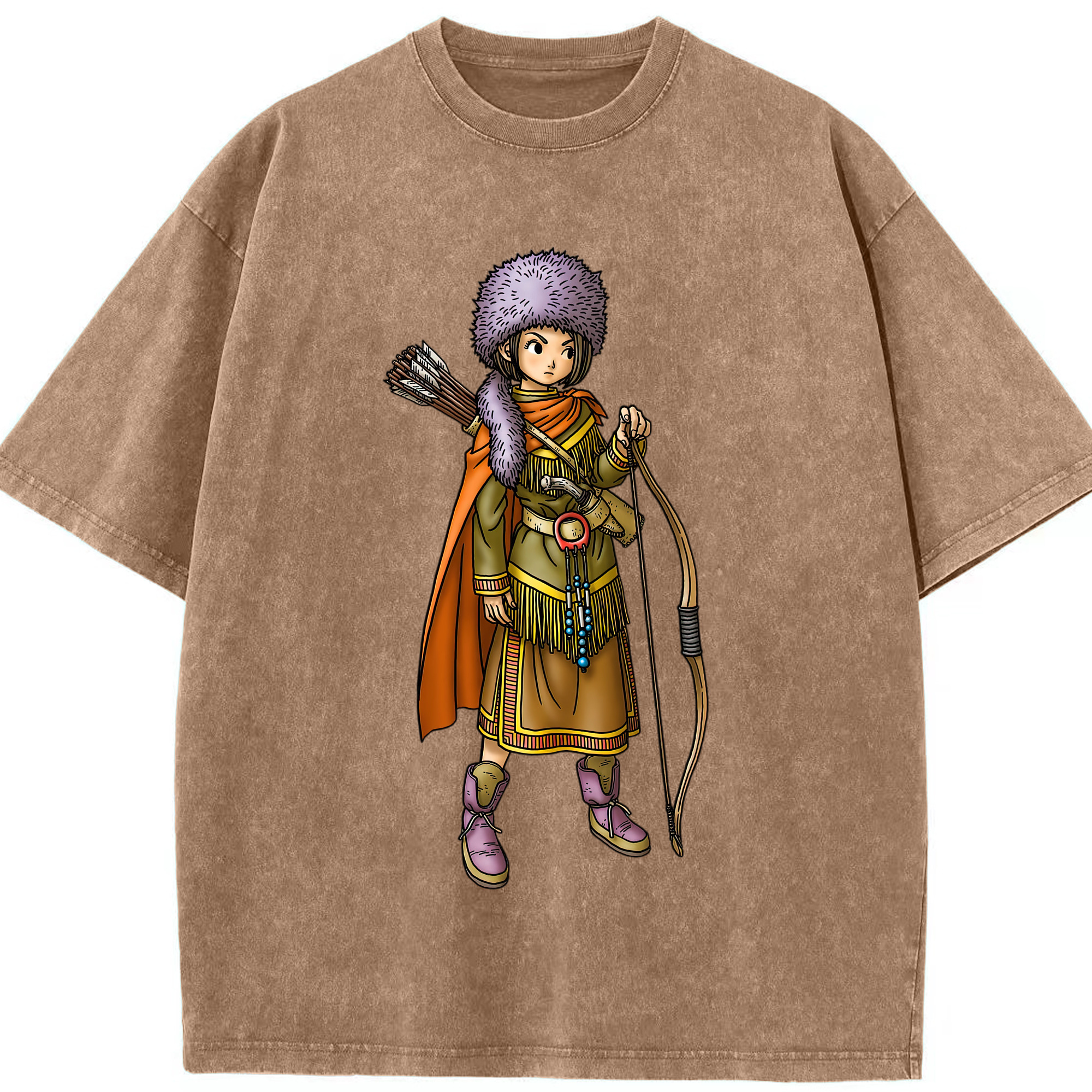（画像用） ドラゴンクエスト Doragon Kuesuto Dragon Quest 綿100% ヴィンテージ風 半袖Tシャツ（フロントプリント）