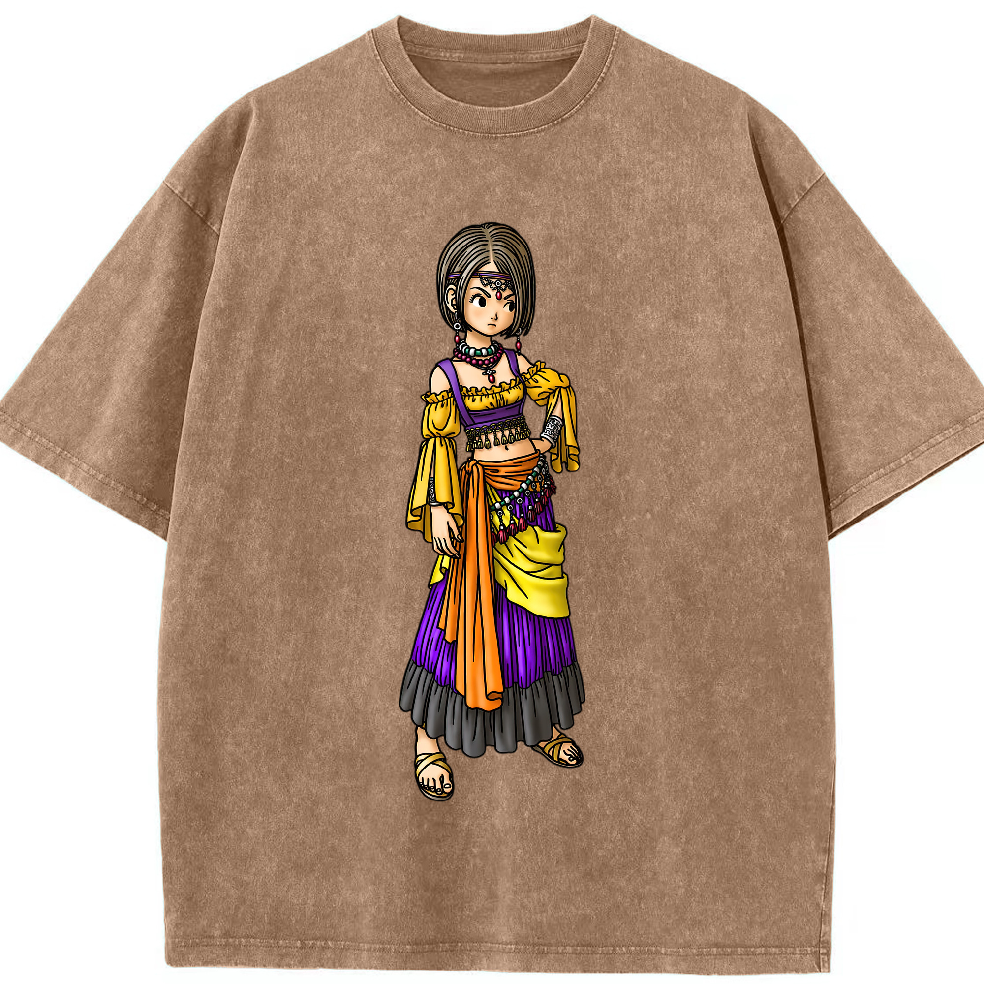 （画像用） ドラゴンクエスト Doragon Kuesuto Dragon Quest 綿100% ヴィンテージ風 半袖Tシャツ（フロントプリント）