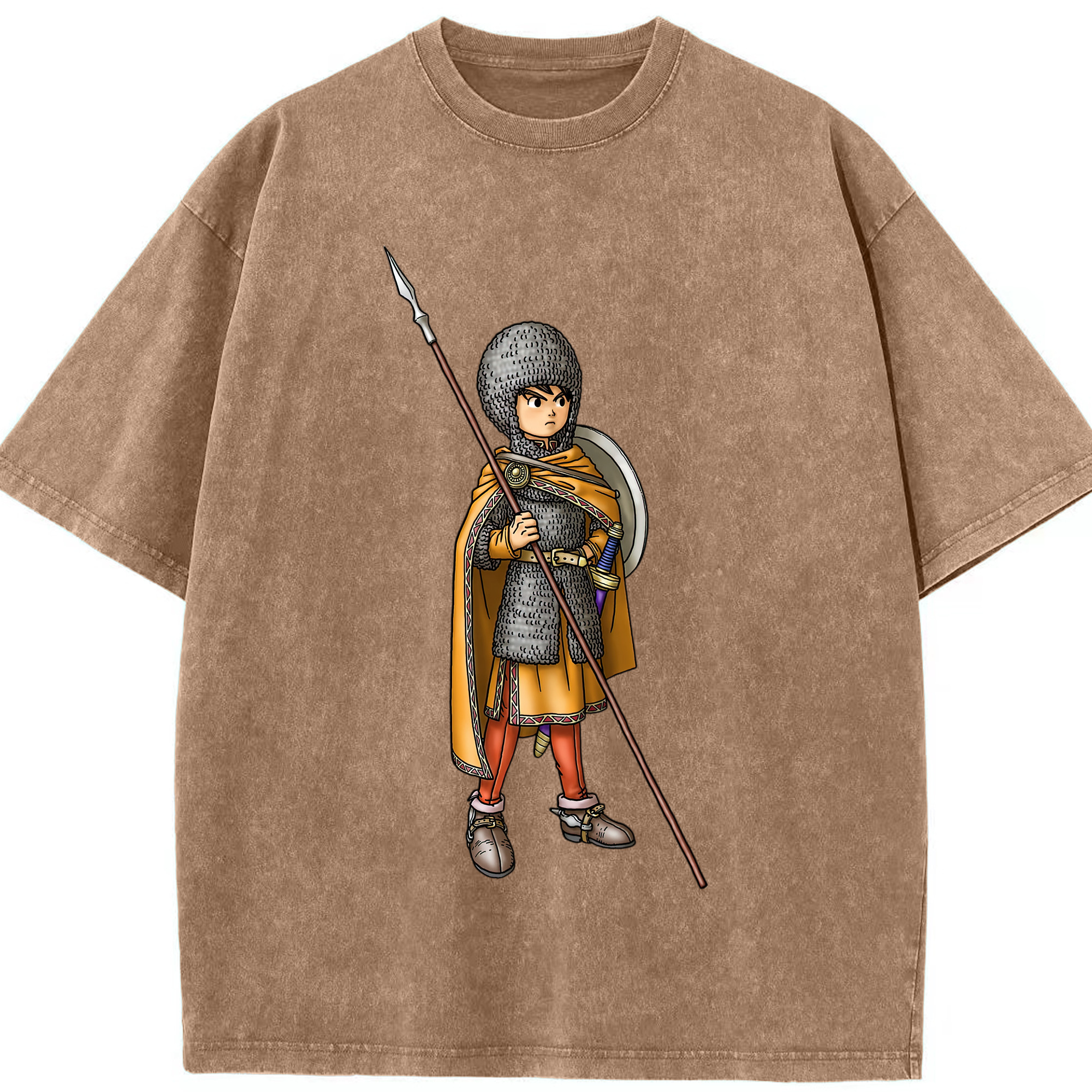 （画像用） ドラゴンクエスト Doragon Kuesuto Dragon Quest 綿100% ヴィンテージ風 半袖Tシャツ（フロントプリント）