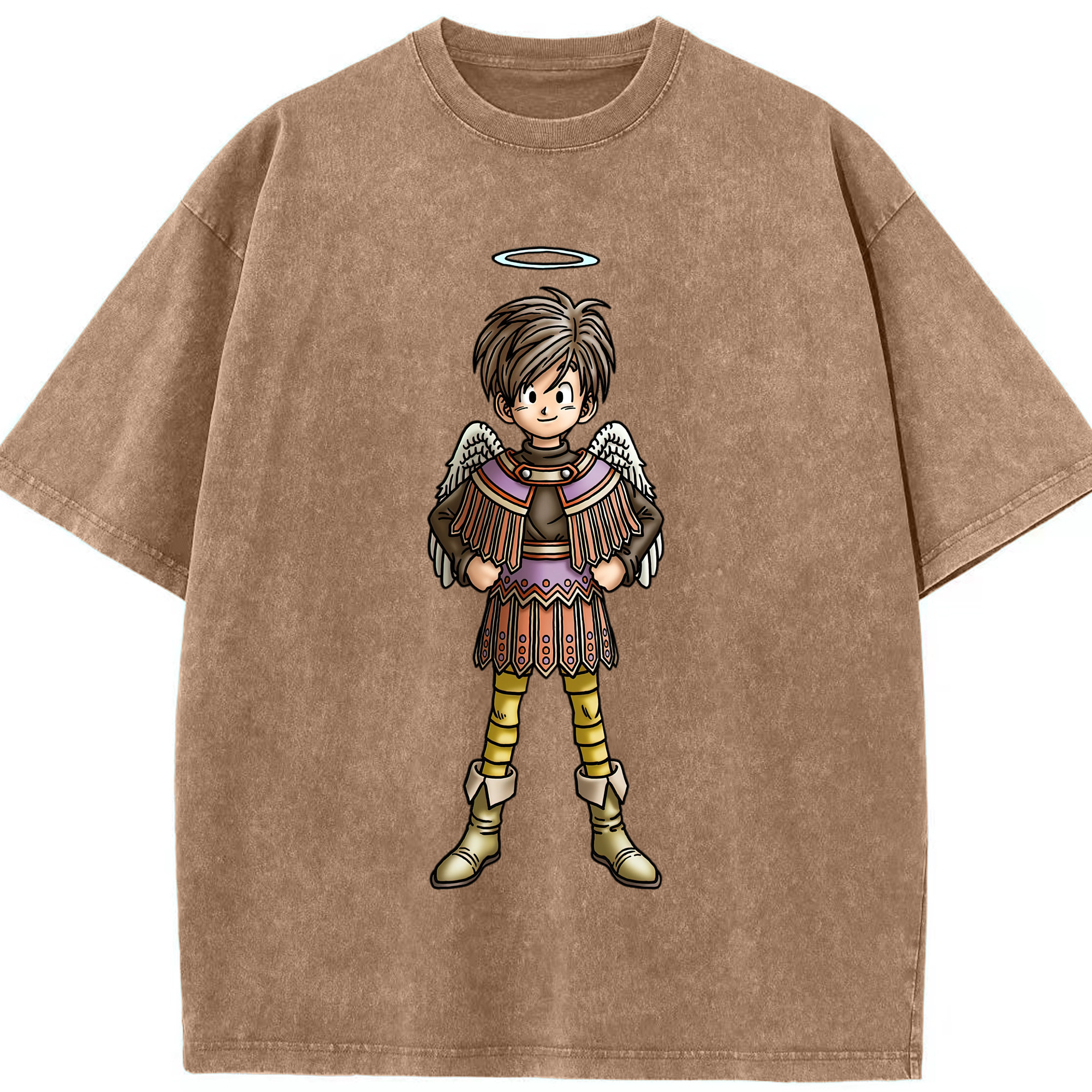 （画像用） ドラゴンクエスト Doragon Kuesuto Dragon Quest 綿100% ヴィンテージ風 半袖Tシャツ（フロントプリント）