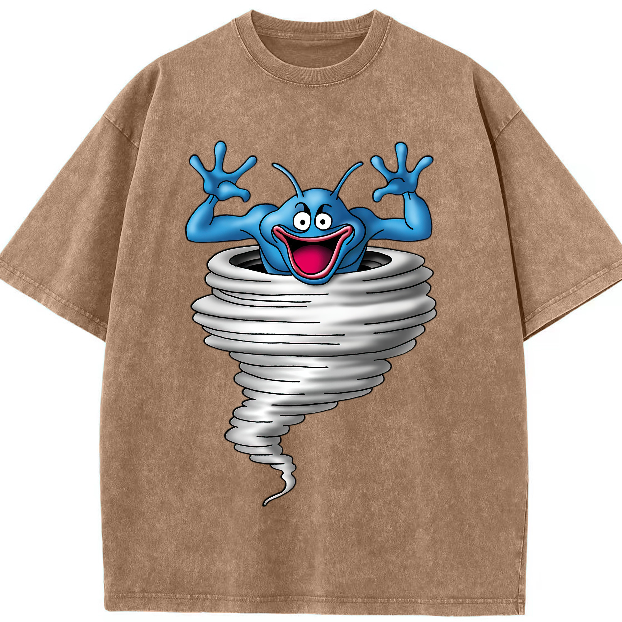 （画像用） ドラゴンクエスト Doragon Kuesuto Dragon Quest 綿100% ヴィンテージ風 半袖Tシャツ（フロントプリント）