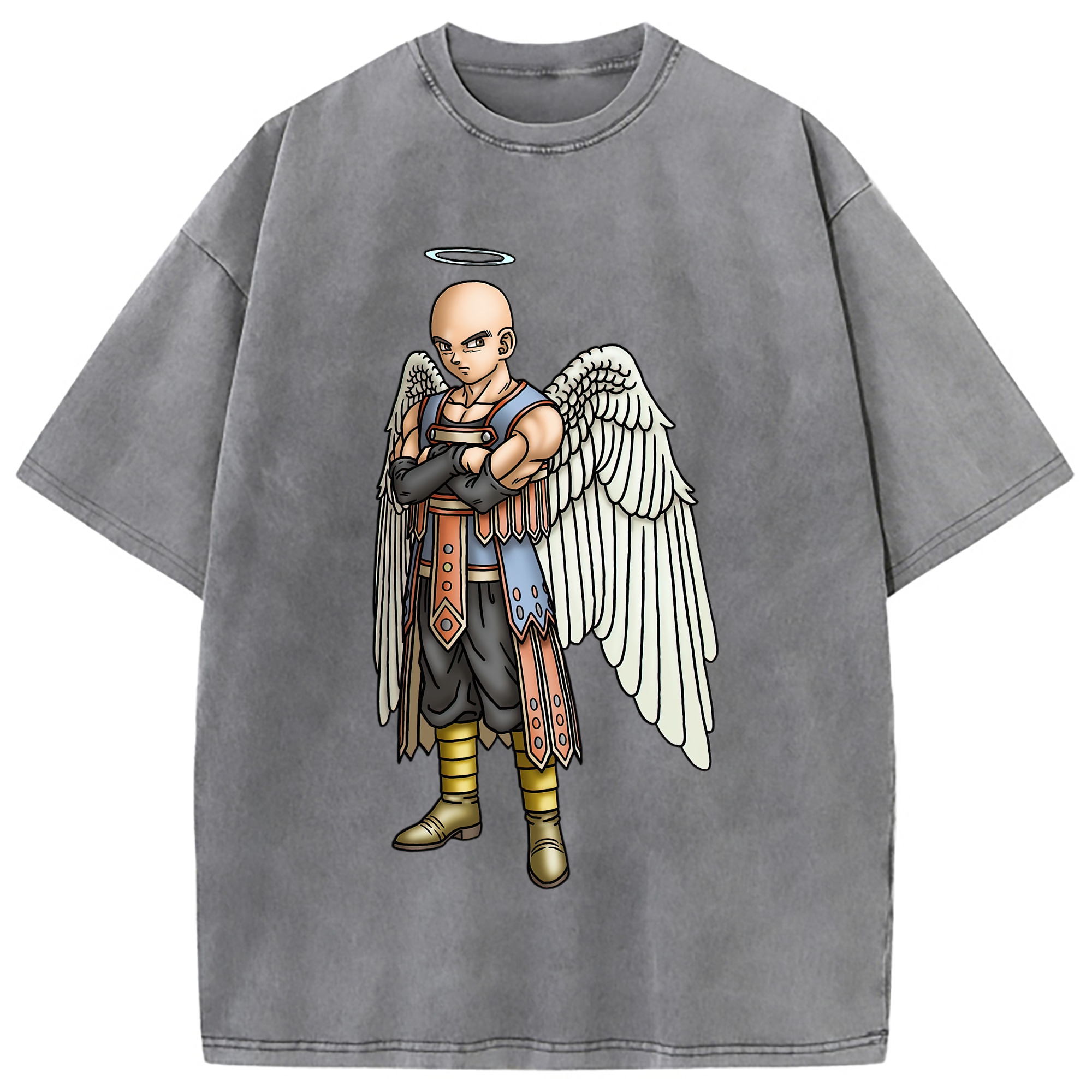 （画像用） ドラゴンクエスト Doragon Kuesuto Dragon Quest 綿100% ヴィンテージ風 半袖Tシャツ（フロントプリント）