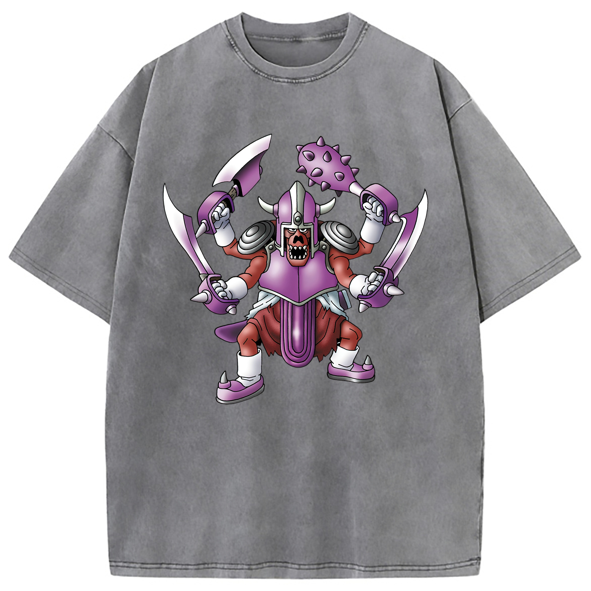 （画像用） ドラゴンクエスト Doragon Kuesuto Dragon Quest 綿100% ヴィンテージ風 半袖Tシャツ（フロントプリント）