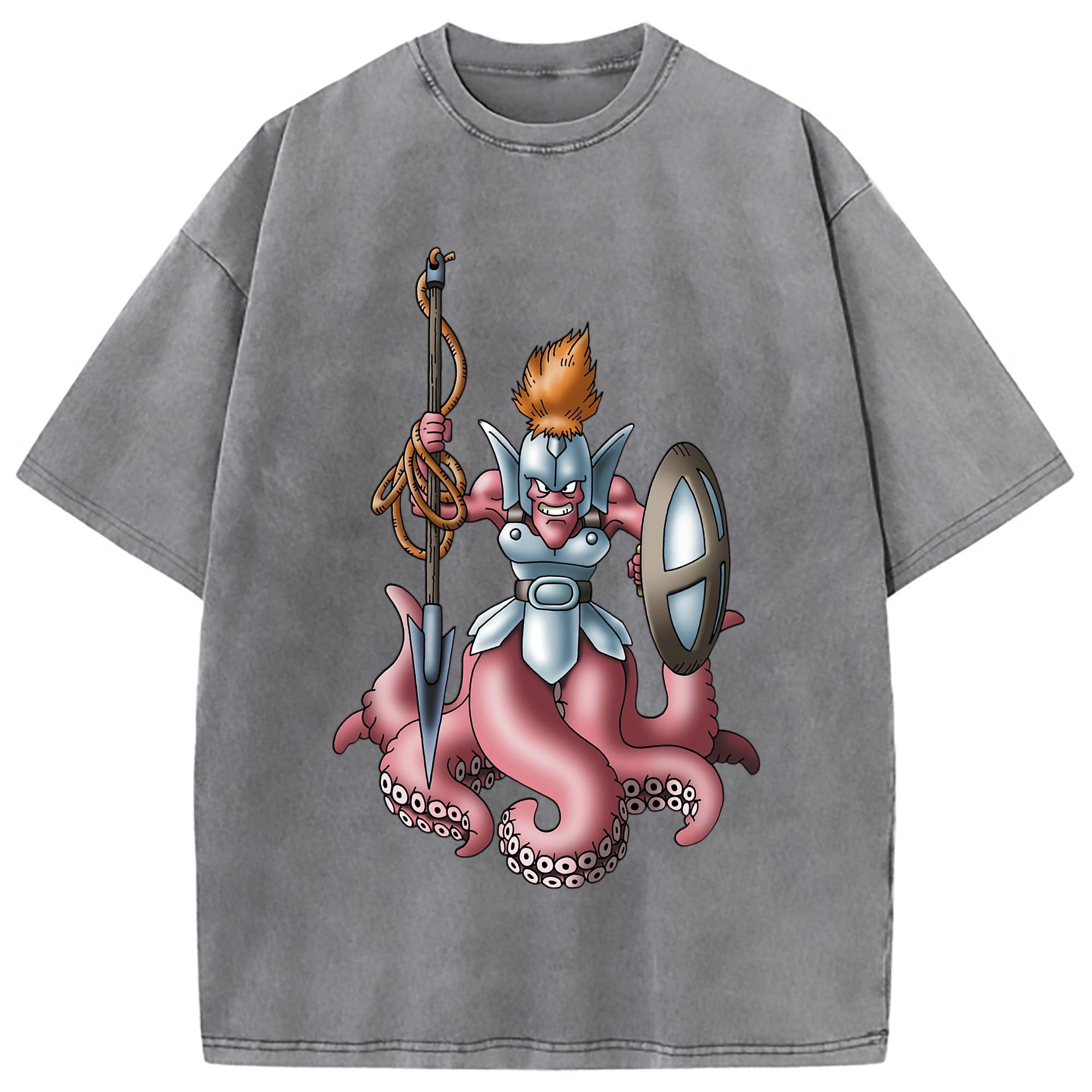 （画像用） ドラゴンクエスト Doragon Kuesuto Dragon Quest 綿100% ヴィンテージ風 半袖Tシャツ（フロントプリント）