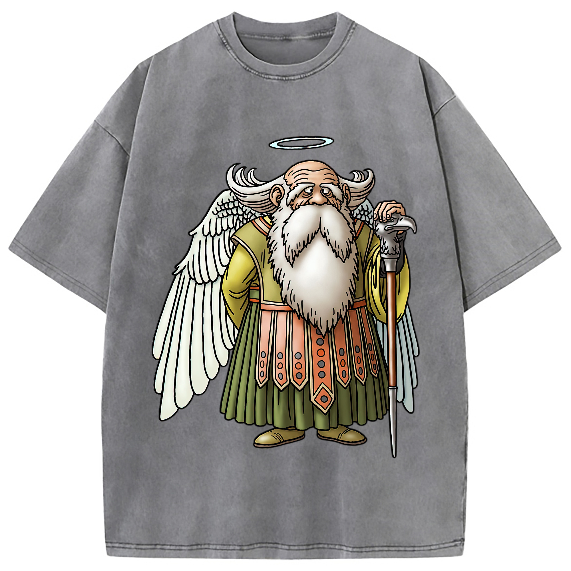 （画像用） ドラゴンクエスト Doragon Kuesuto Dragon Quest 綿100% ヴィンテージ風 半袖Tシャツ（フロントプリント）