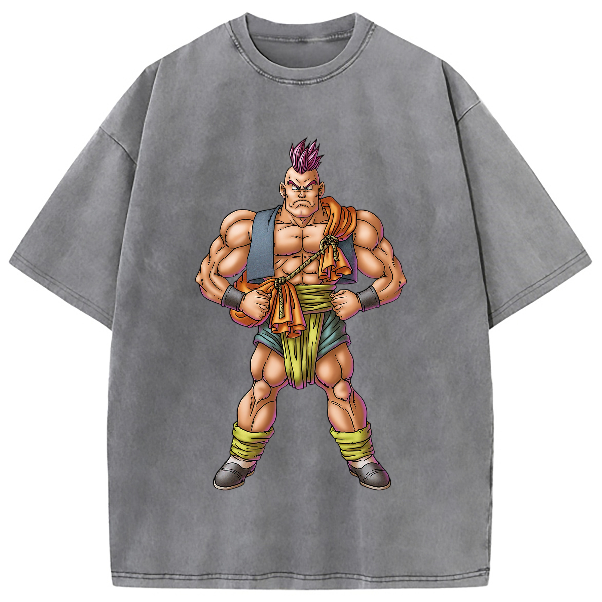 （画像用） ドラゴンクエスト Doragon Kuesuto Dragon Quest 綿100% ヴィンテージ風 半袖Tシャツ（フロントプリント）
