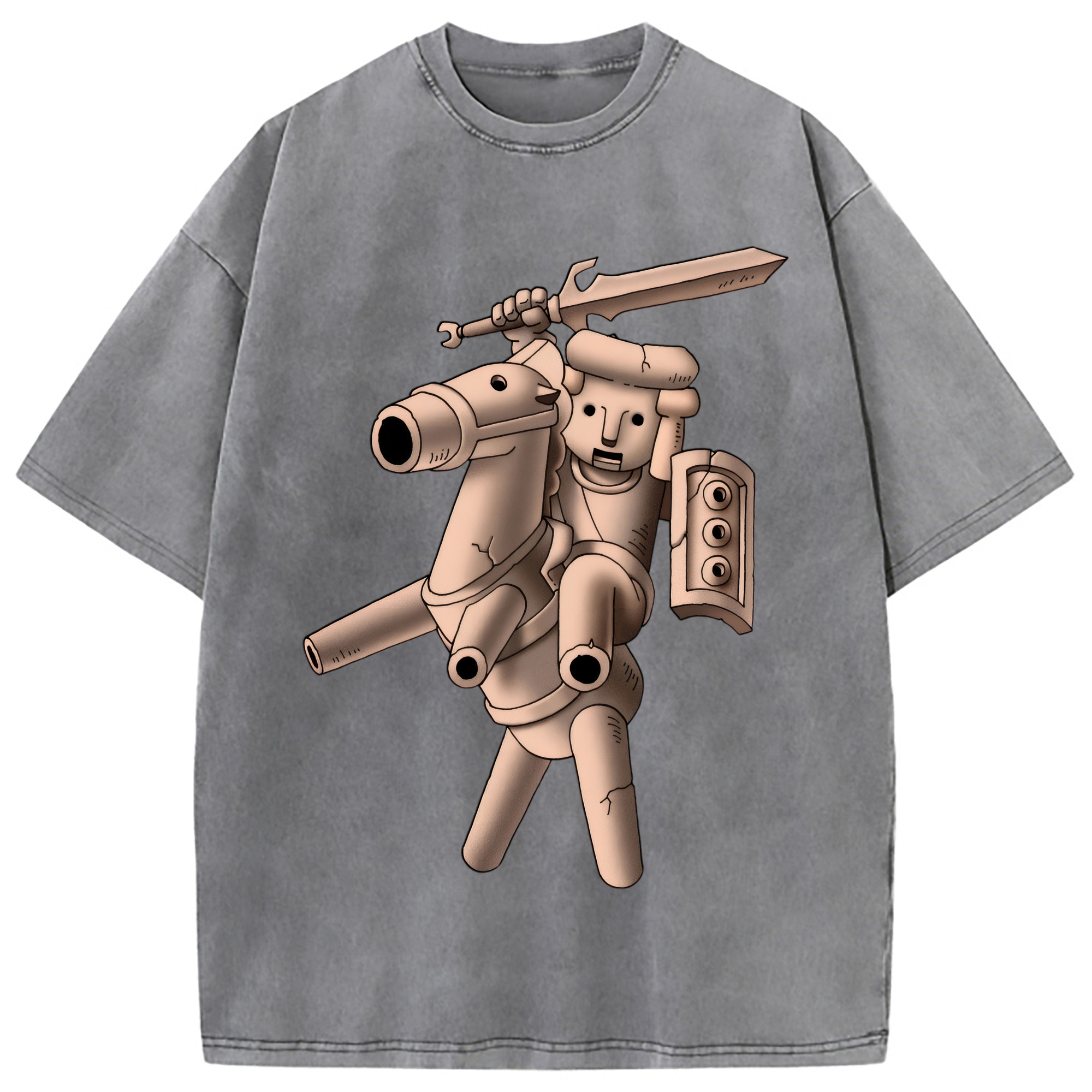 （画像用） ドラゴンクエスト Doragon Kuesuto Dragon Quest 綿100% ヴィンテージ風 半袖Tシャツ（フロントプリント）