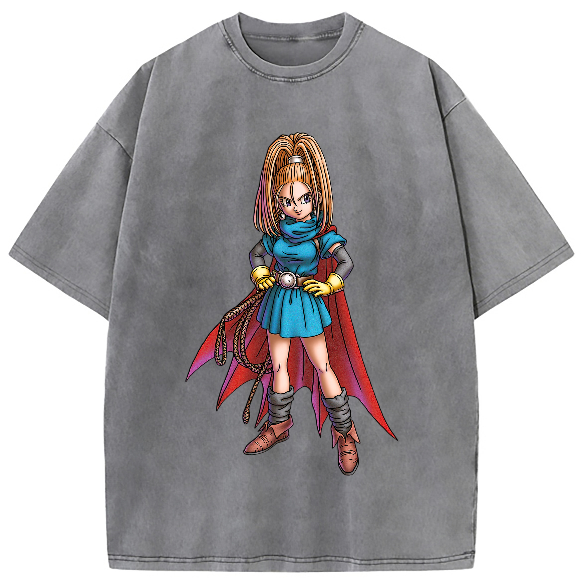 （画像用） ドラゴンクエスト Doragon Kuesuto Dragon Quest 綿100% ヴィンテージ風 半袖Tシャツ（フロントプリント）