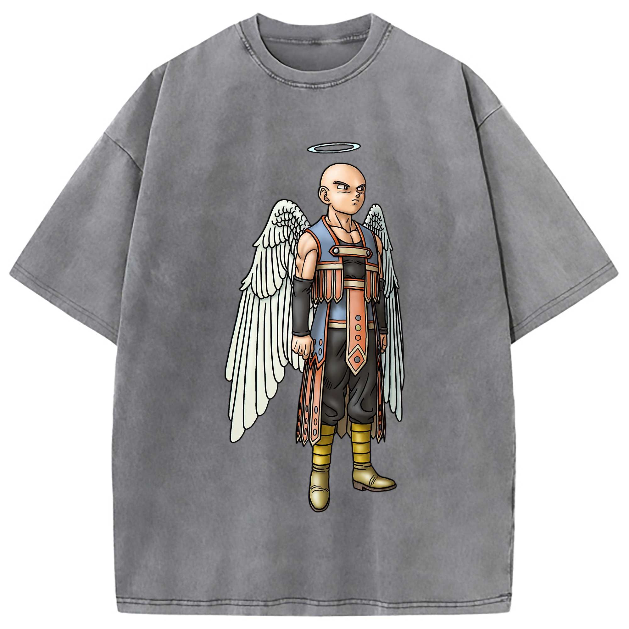 （画像用） ドラゴンクエスト Doragon Kuesuto Dragon Quest 綿100% ヴィンテージ風 半袖Tシャツ（フロントプリント）