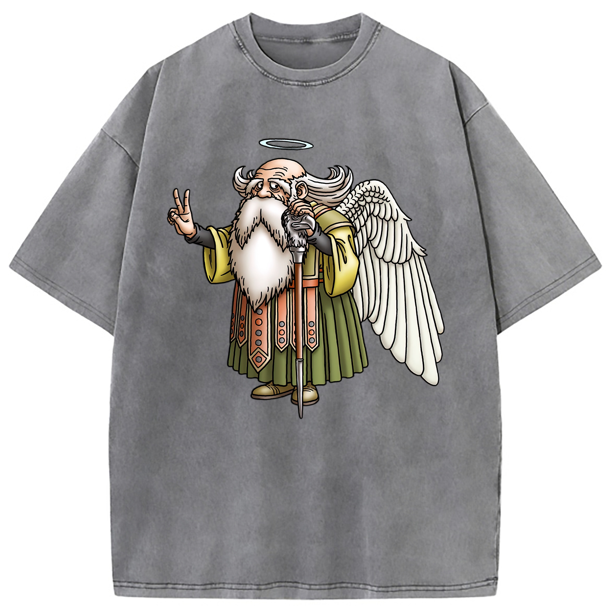 （画像用） ドラゴンクエスト Doragon Kuesuto Dragon Quest 綿100% ヴィンテージ風 半袖Tシャツ（フロントプリント）