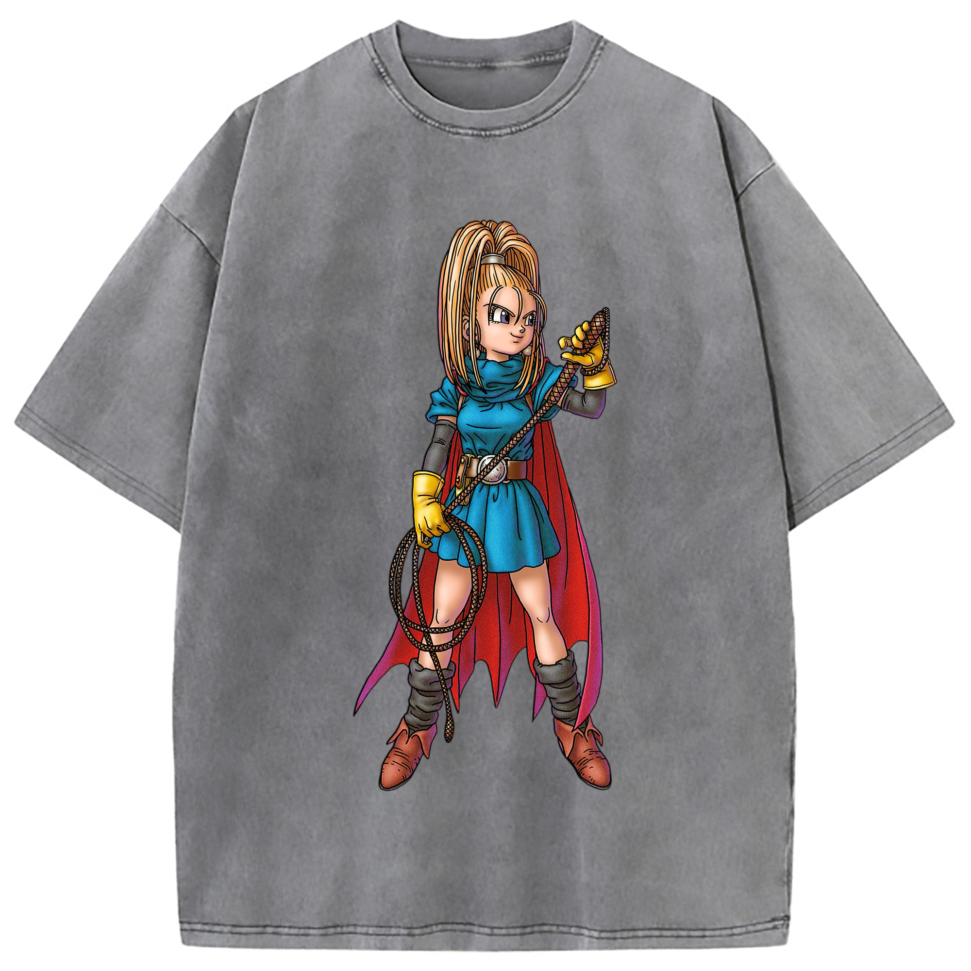 （画像用） ドラゴンクエスト Doragon Kuesuto Dragon Quest 綿100% ヴィンテージ風 半袖Tシャツ（フロントプリント）