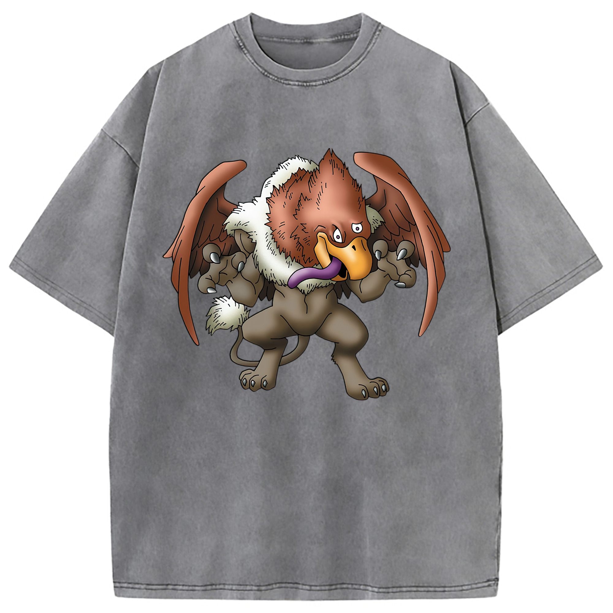 （画像用） ドラゴンクエスト Doragon Kuesuto Dragon Quest 綿100% ヴィンテージ風 半袖Tシャツ（フロントプリント）