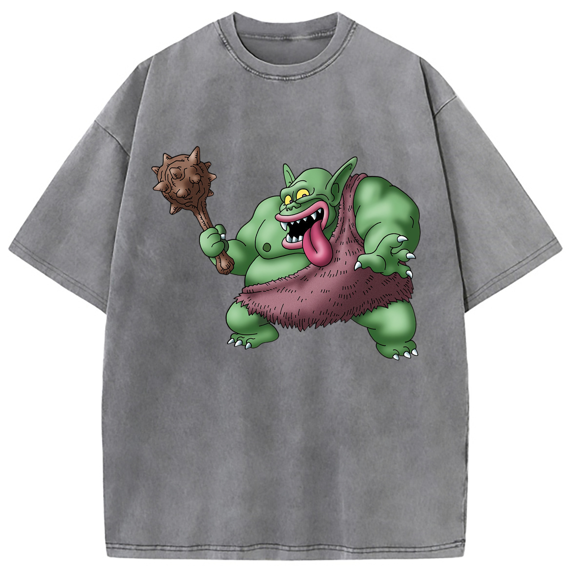 （画像用） ドラゴンクエスト Doragon Kuesuto Dragon Quest 綿100% ヴィンテージ風 半袖Tシャツ（フロントプリント）
