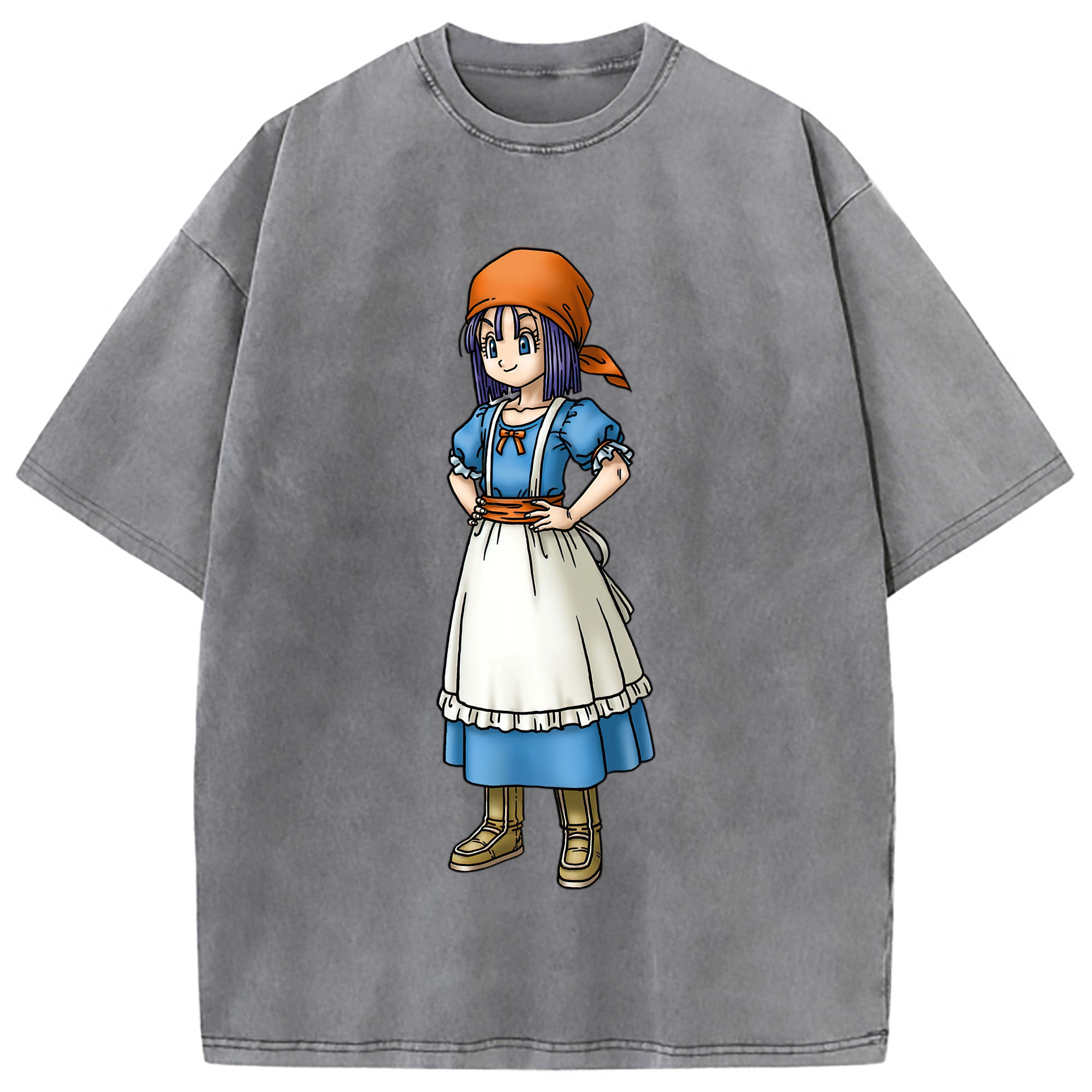 （画像用） ドラゴンクエスト Doragon Kuesuto Dragon Quest 綿100% ヴィンテージ風 半袖Tシャツ（フロントプリント）