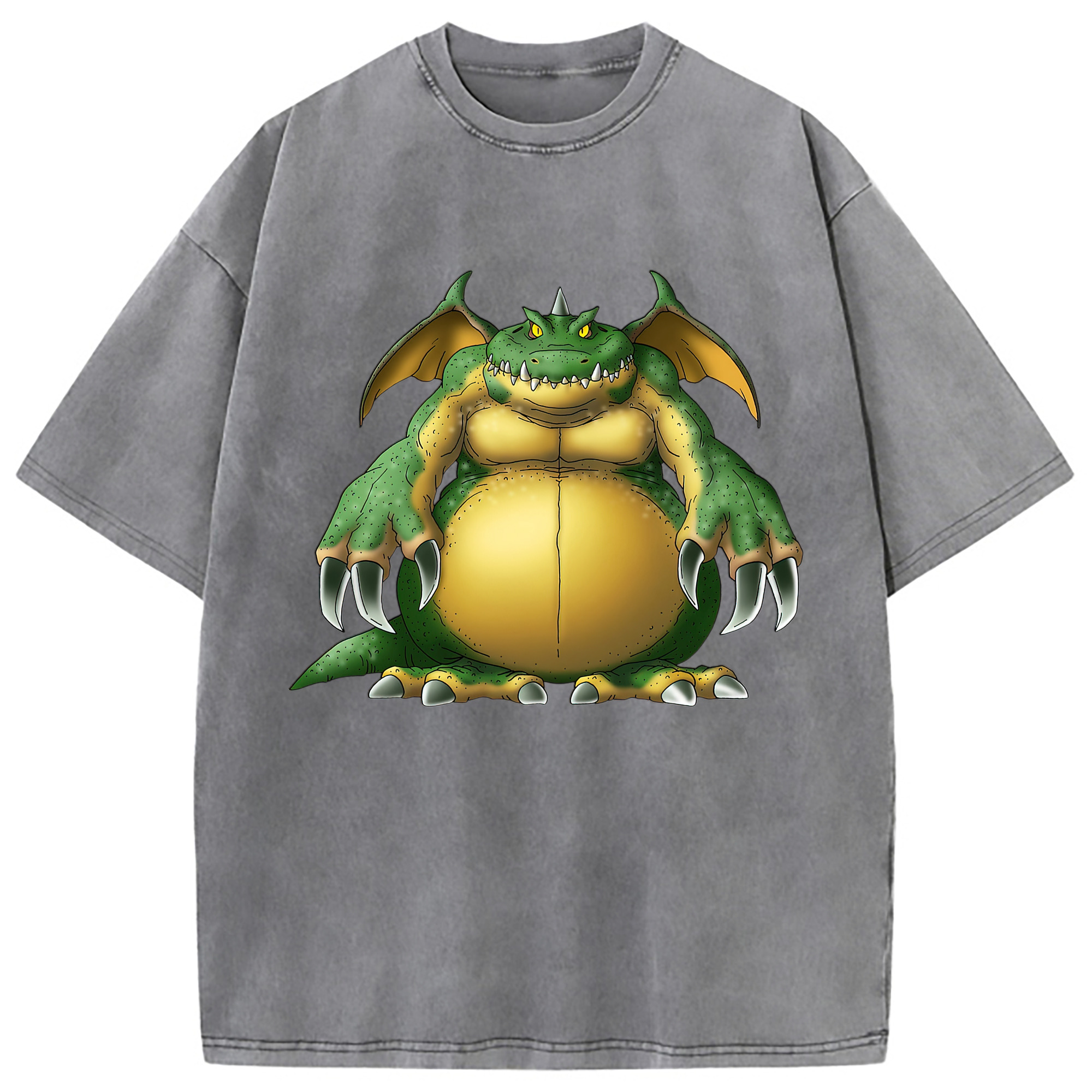 （画像用） ドラゴンクエスト Doragon Kuesuto Dragon Quest 綿100% ヴィンテージ風 半袖Tシャツ（フロントプリント）
