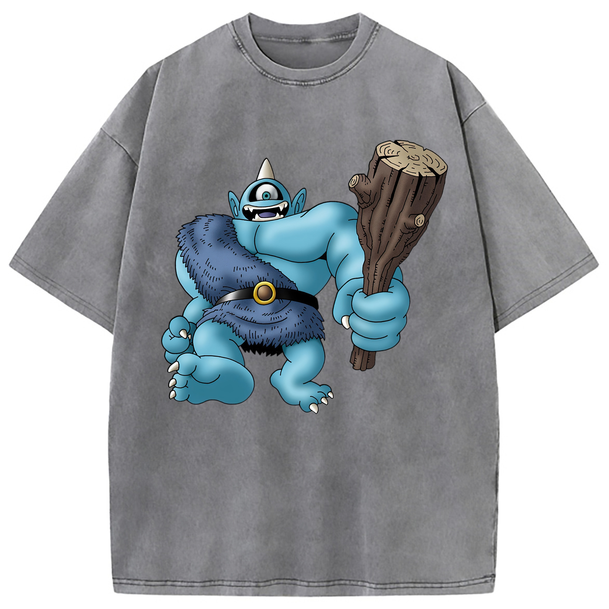 （画像用） ドラゴンクエスト Doragon Kuesuto Dragon Quest 綿100% ヴィンテージ風 半袖Tシャツ（フロントプリント）