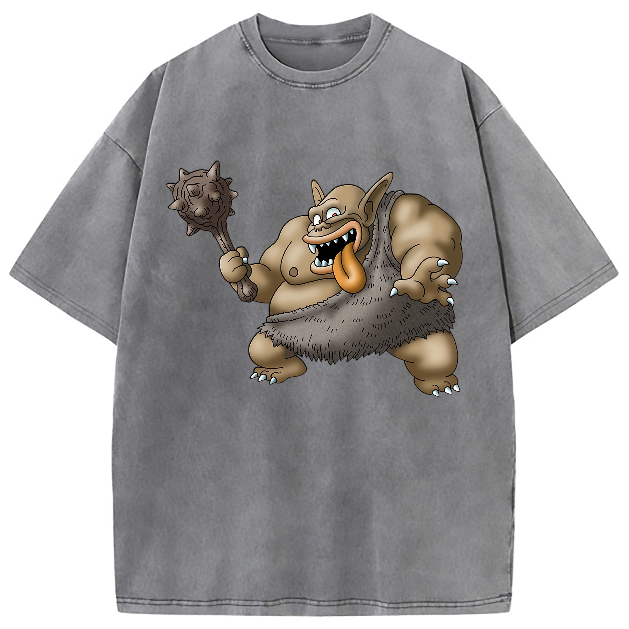 （画像用） ドラゴンクエスト Doragon Kuesuto Dragon Quest 綿100% ヴィンテージ風 半袖Tシャツ（フロントプリント）