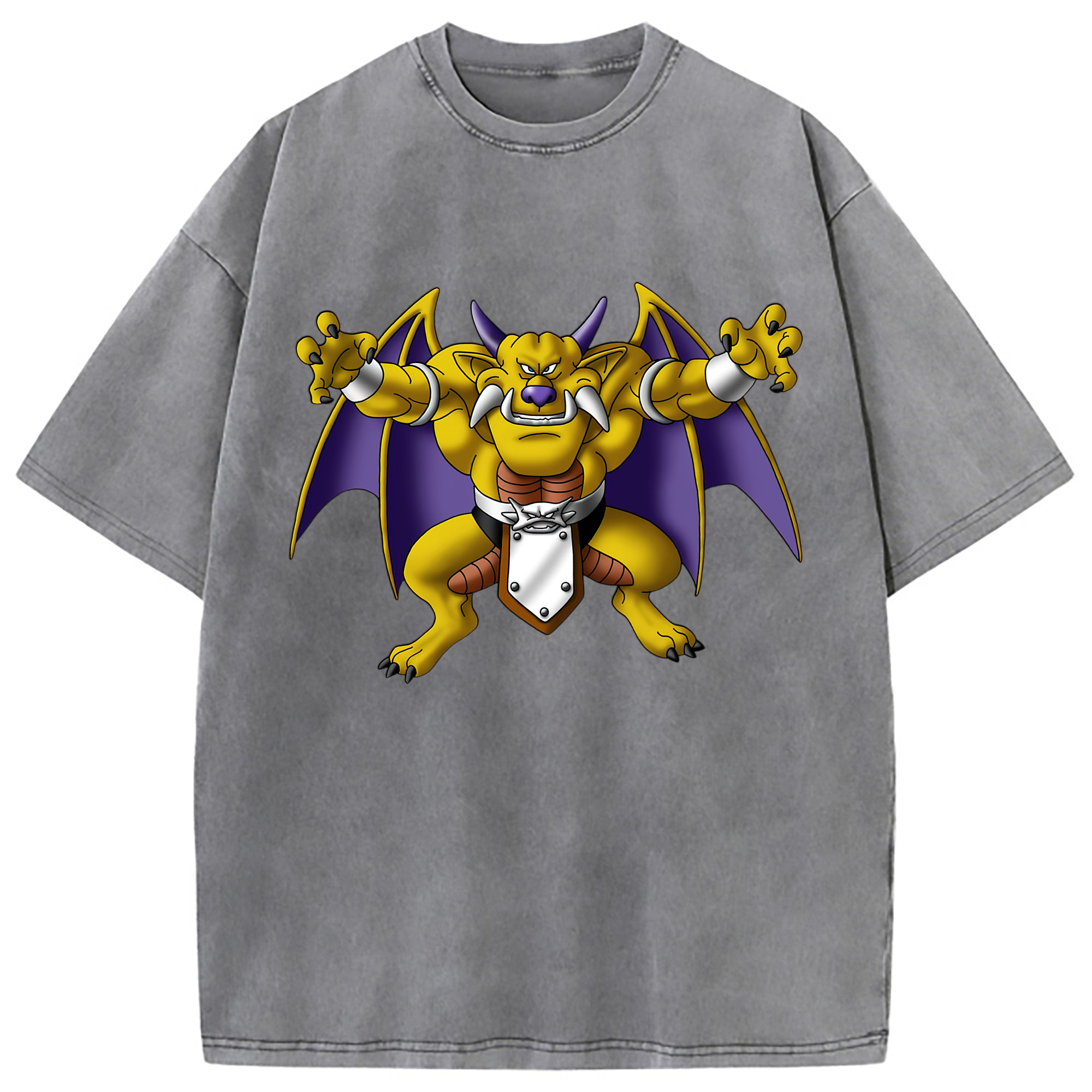 （画像用） ドラゴンクエスト Doragon Kuesuto Dragon Quest 綿100% ヴィンテージ風 半袖Tシャツ（フロントプリント）