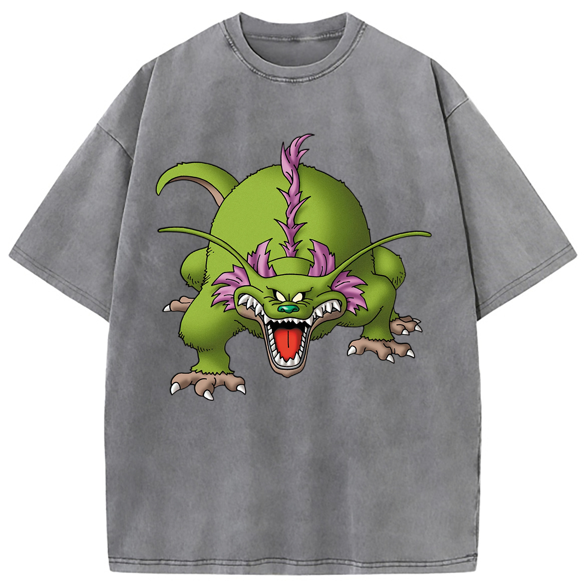 （画像用） ドラゴンクエスト Doragon Kuesuto Dragon Quest 綿100% ヴィンテージ風 半袖Tシャツ（フロントプリント）