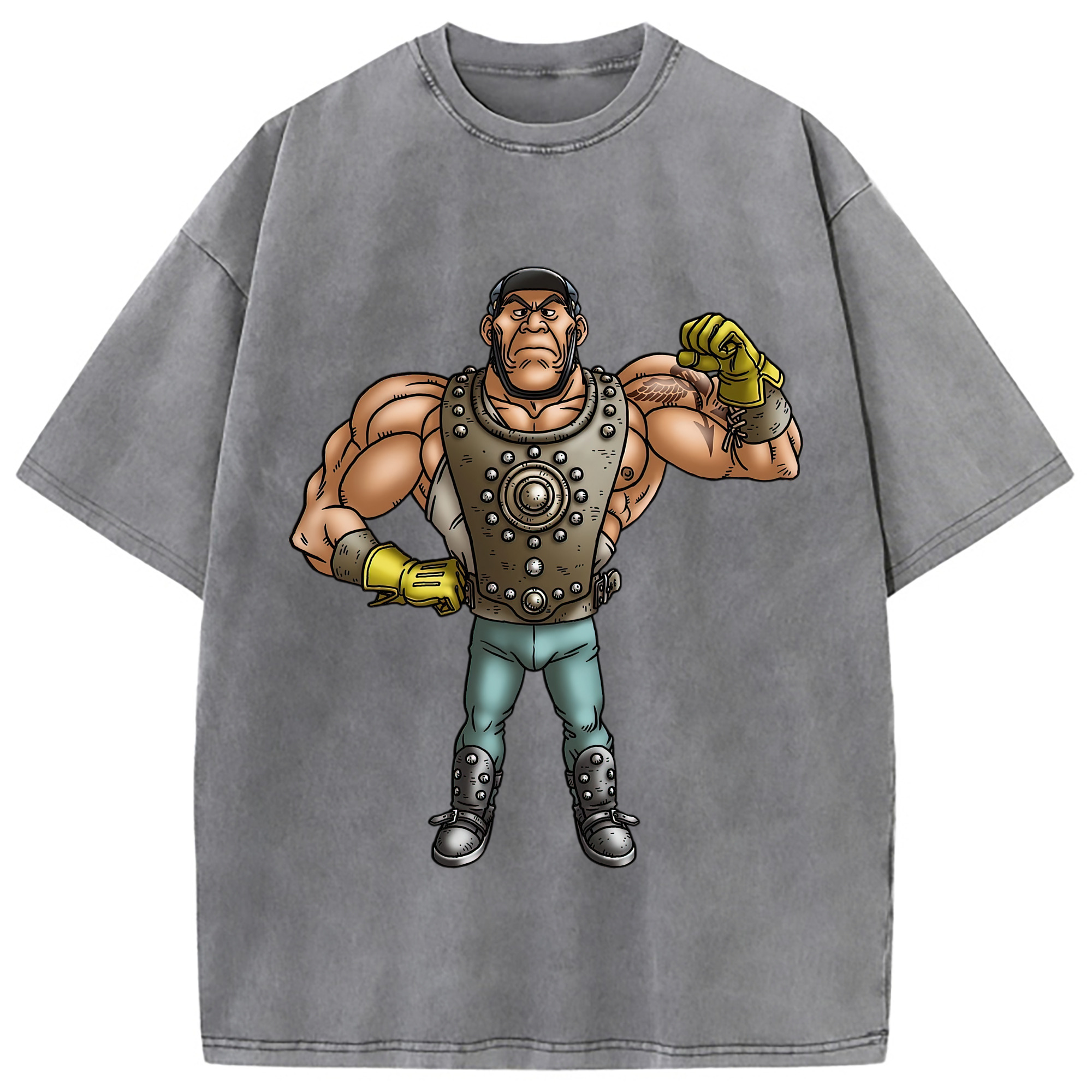 （画像用） ドラゴンクエスト Doragon Kuesuto Dragon Quest 綿100% ヴィンテージ風 半袖Tシャツ（フロントプリント）