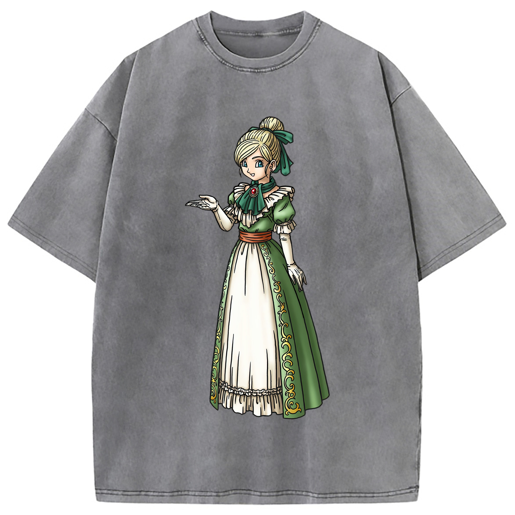 （画像用） ドラゴンクエスト Doragon Kuesuto Dragon Quest 綿100% ヴィンテージ風 半袖Tシャツ（フロントプリント）