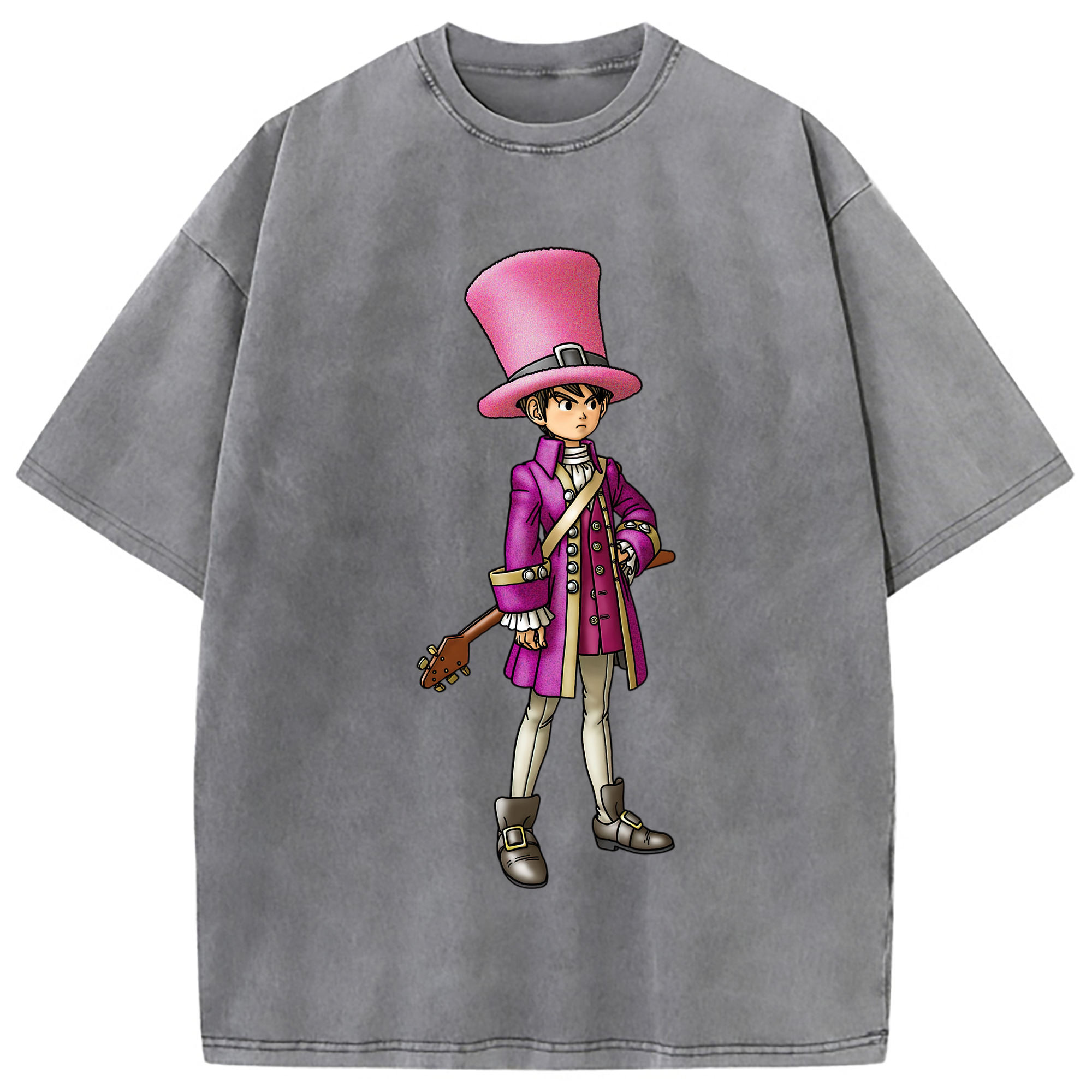 （画像用） ドラゴンクエスト Doragon Kuesuto Dragon Quest 綿100% ヴィンテージ風 半袖Tシャツ（フロントプリント）