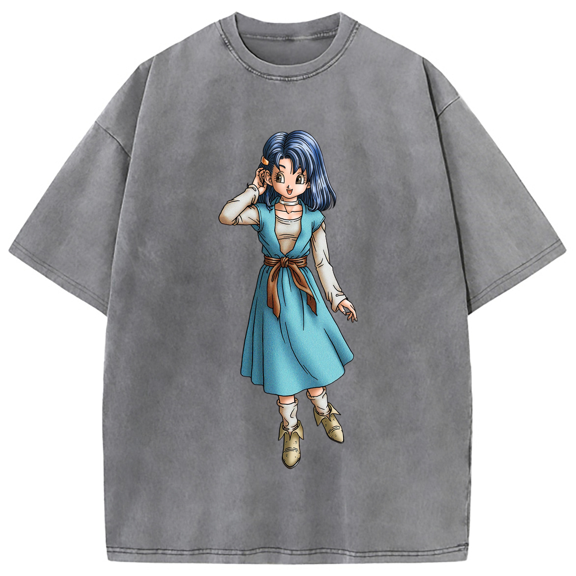 （画像用） ドラゴンクエスト Doragon Kuesuto Dragon Quest 綿100% ヴィンテージ風 半袖Tシャツ（フロントプリント）