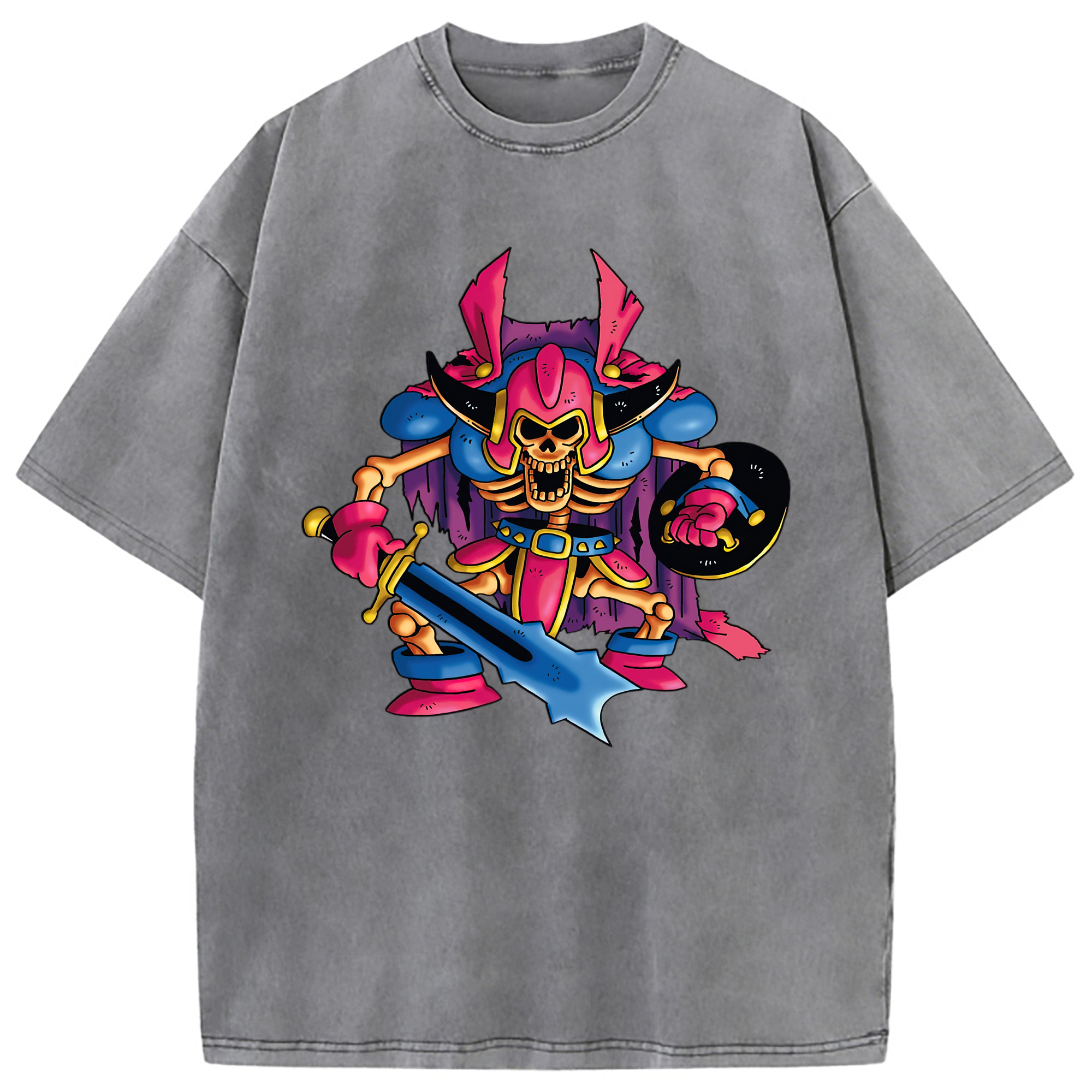 （画像用） ドラゴンクエスト Doragon Kuesuto Dragon Quest 綿100% ヴィンテージ風 半袖Tシャツ（フロントプリント）
