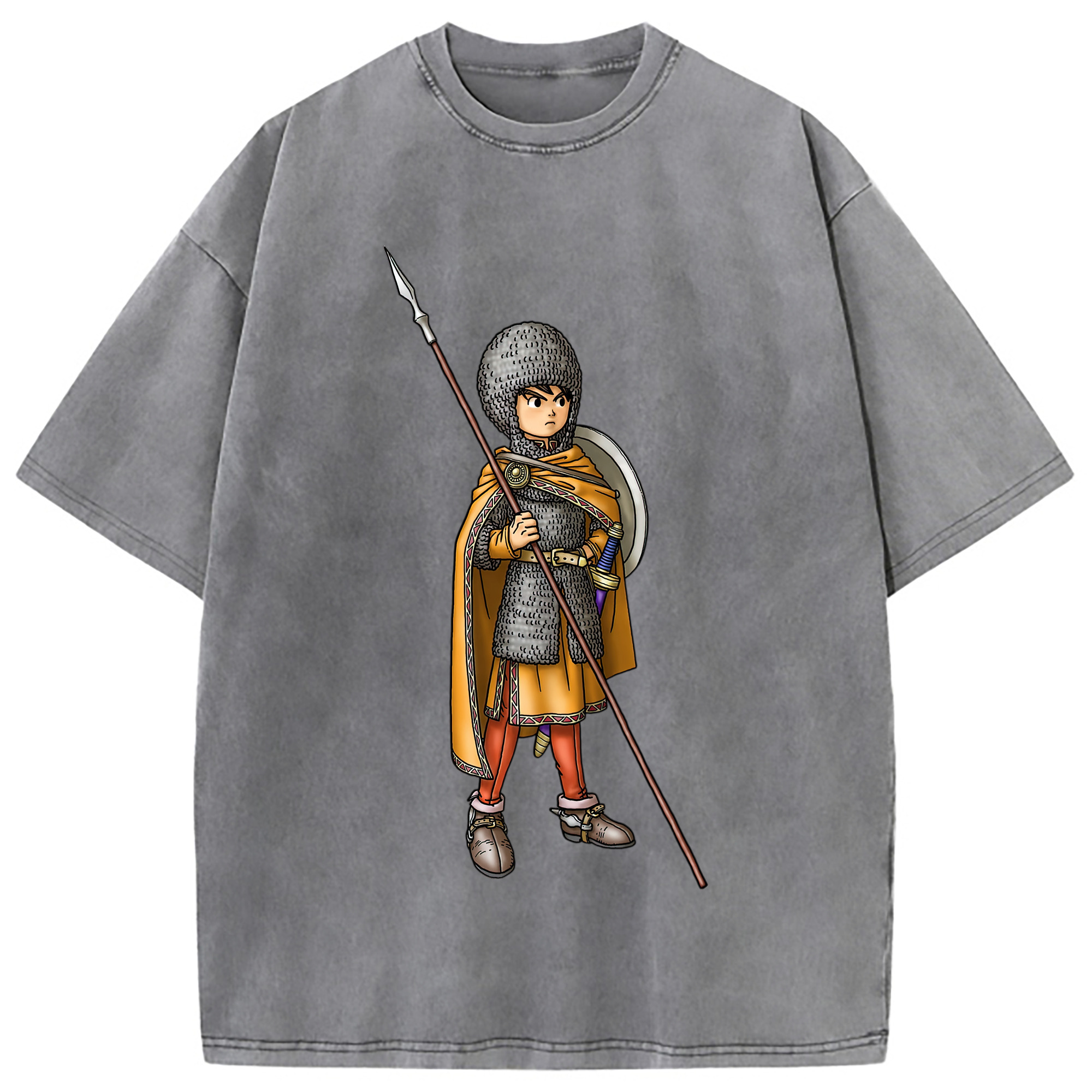 （画像用） ドラゴンクエスト Doragon Kuesuto Dragon Quest 綿100% ヴィンテージ風 半袖Tシャツ（フロントプリント）