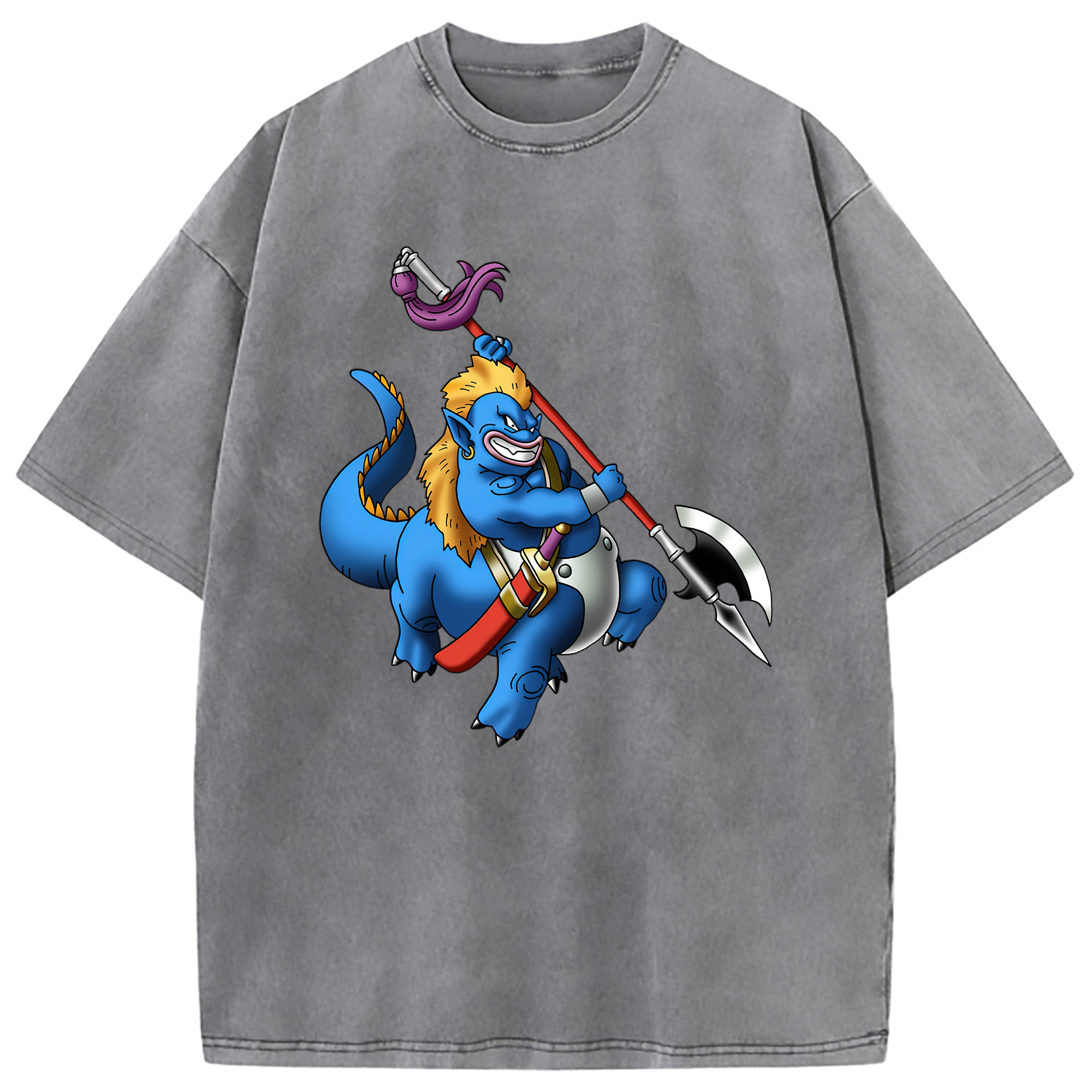 （画像用） ドラゴンクエスト Doragon Kuesuto Dragon Quest 綿100% ヴィンテージ風 半袖Tシャツ（フロントプリント）