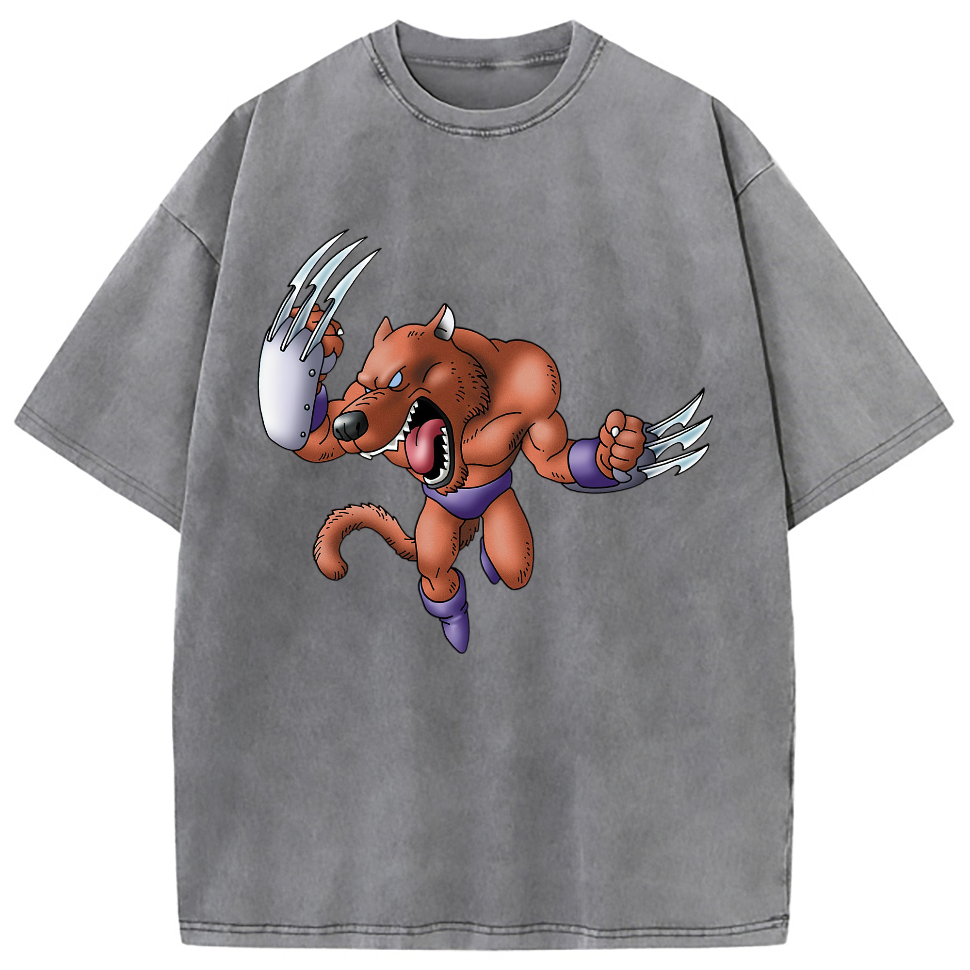 （画像用） ドラゴンクエスト Doragon Kuesuto Dragon Quest 綿100% ヴィンテージ風 半袖Tシャツ（フロントプリント）
