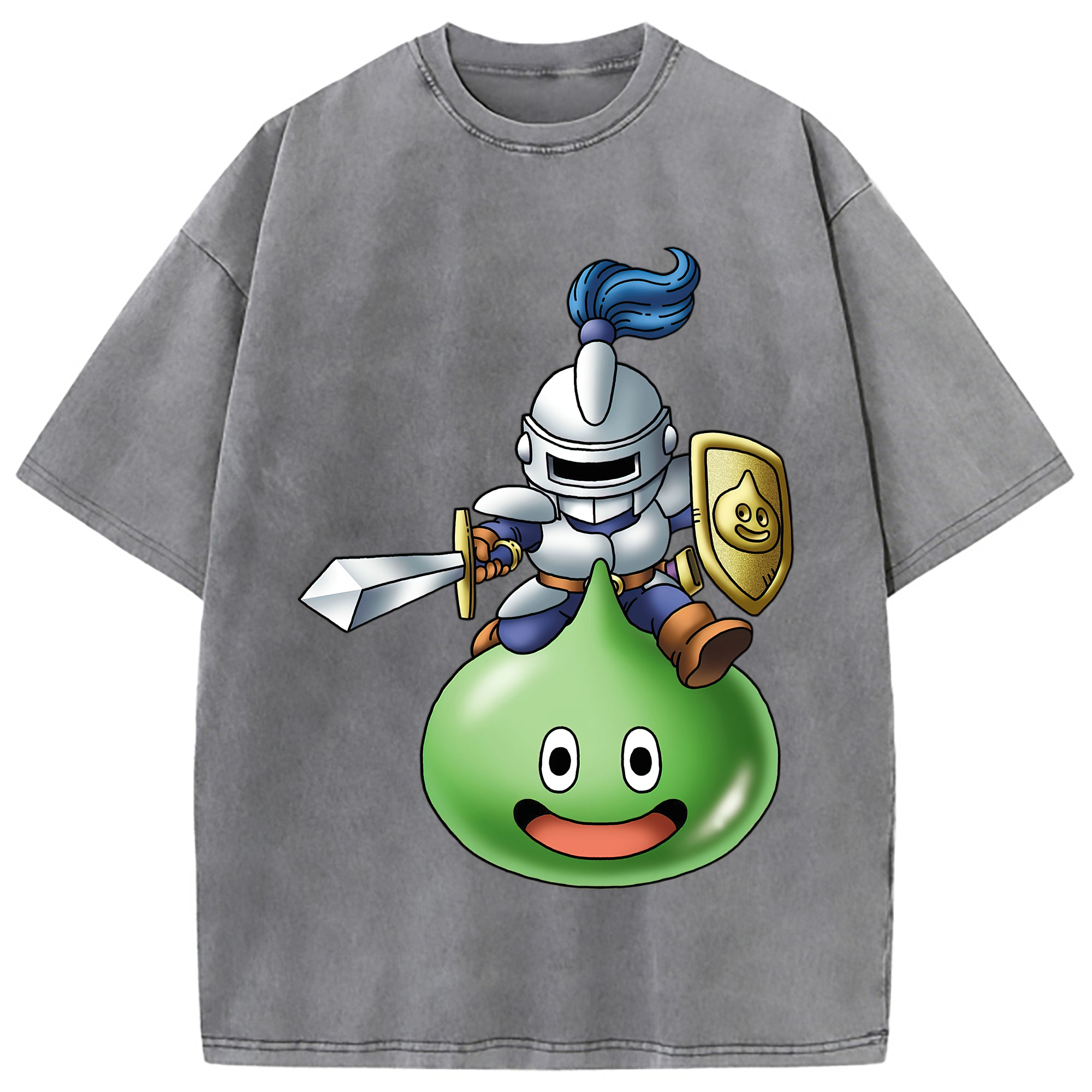 （画像用） ドラゴンクエスト Doragon Kuesuto Dragon Quest 綿100% ヴィンテージ風 半袖Tシャツ（フロントプリント）