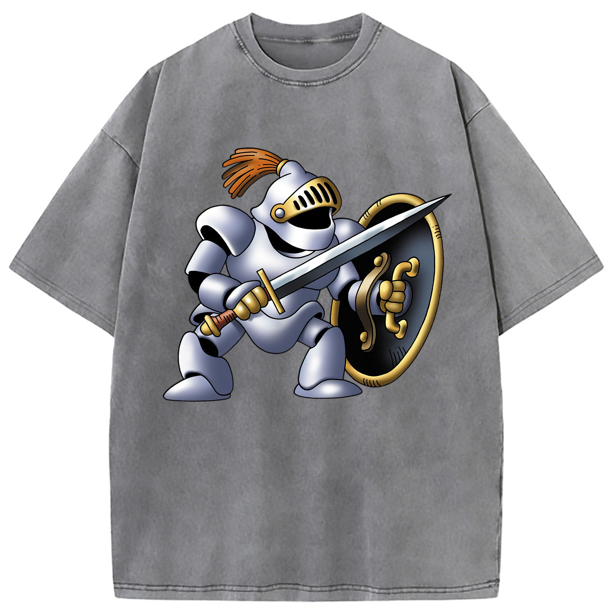 （画像用） ドラゴンクエスト Doragon Kuesuto Dragon Quest 綿100% ヴィンテージ風 半袖Tシャツ（フロントプリント）