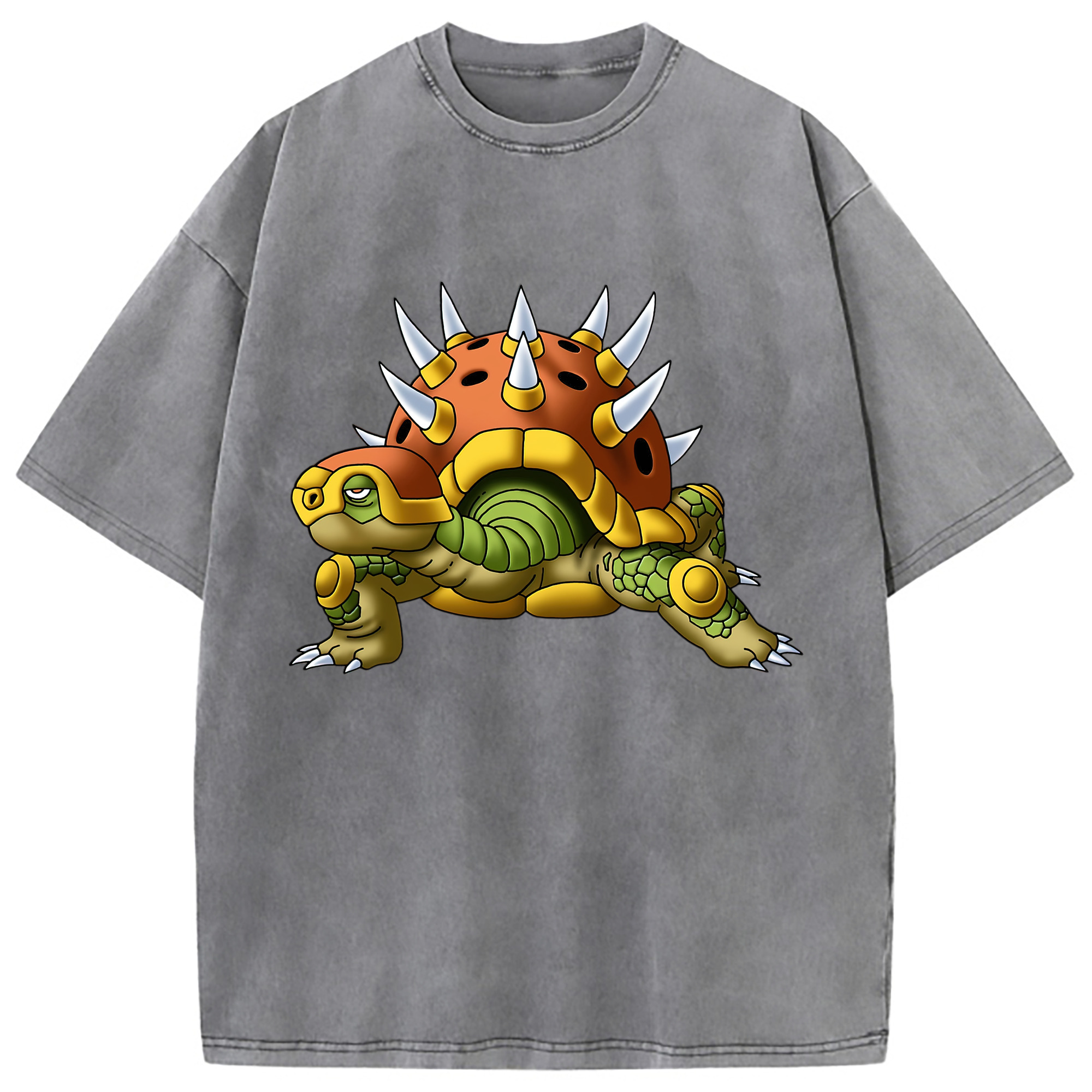 （画像用） ドラゴンクエスト Doragon Kuesuto Dragon Quest 綿100% ヴィンテージ風 半袖Tシャツ（フロントプリント）