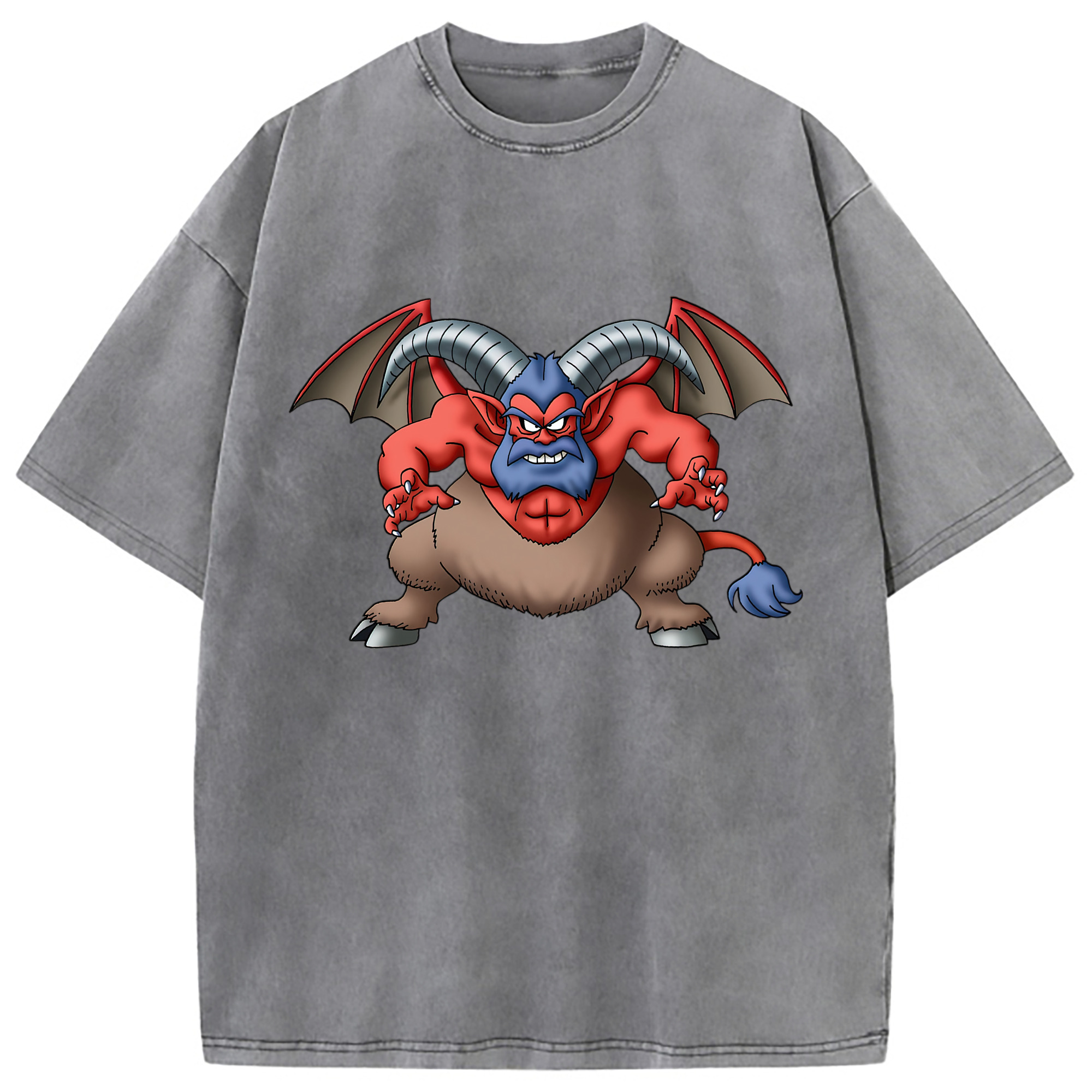 （画像用） ドラゴンクエスト Doragon Kuesuto Dragon Quest 綿100% ヴィンテージ風 半袖Tシャツ（フロントプリント）