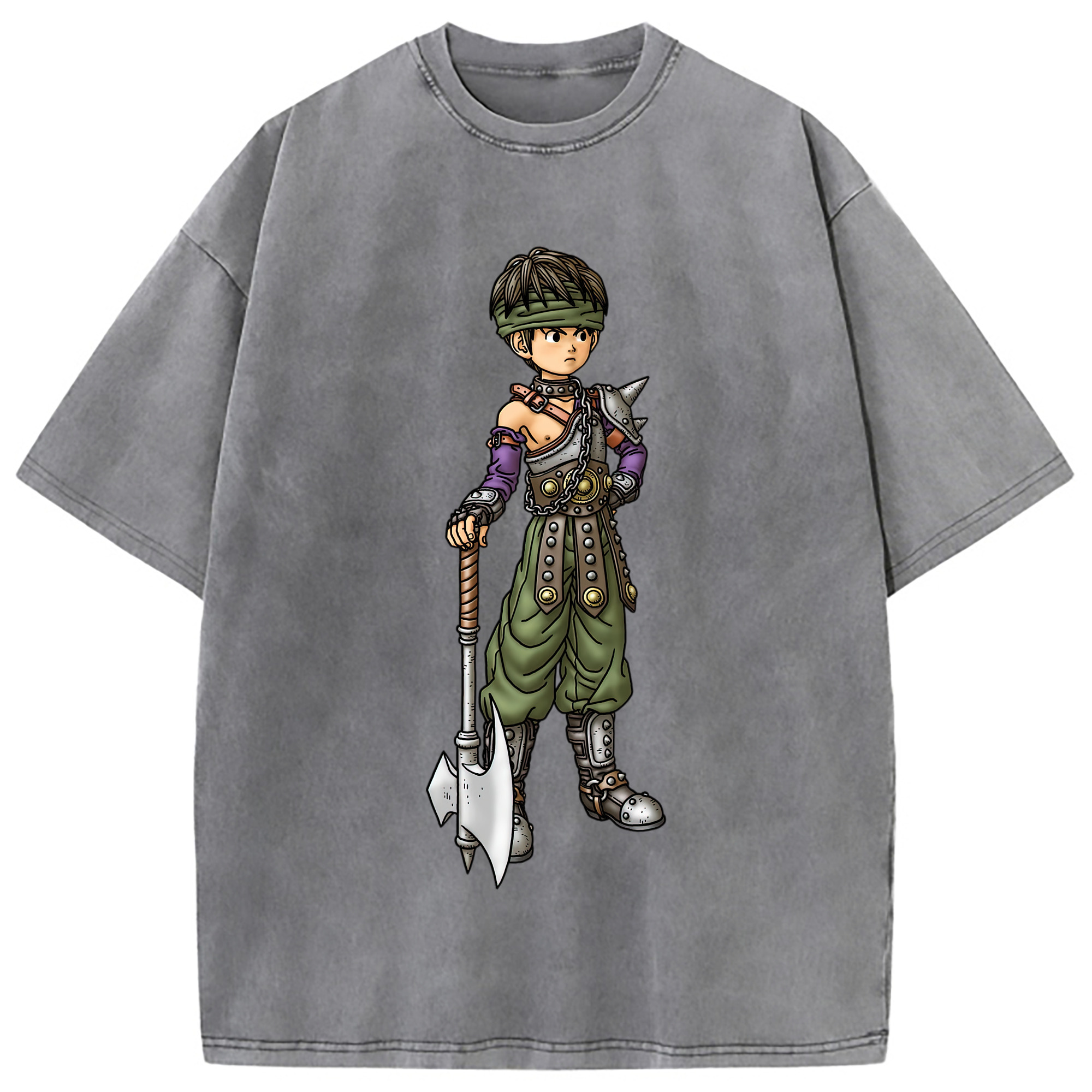 （画像用） ドラゴンクエスト Doragon Kuesuto Dragon Quest 綿100% ヴィンテージ風 半袖Tシャツ（フロントプリント）