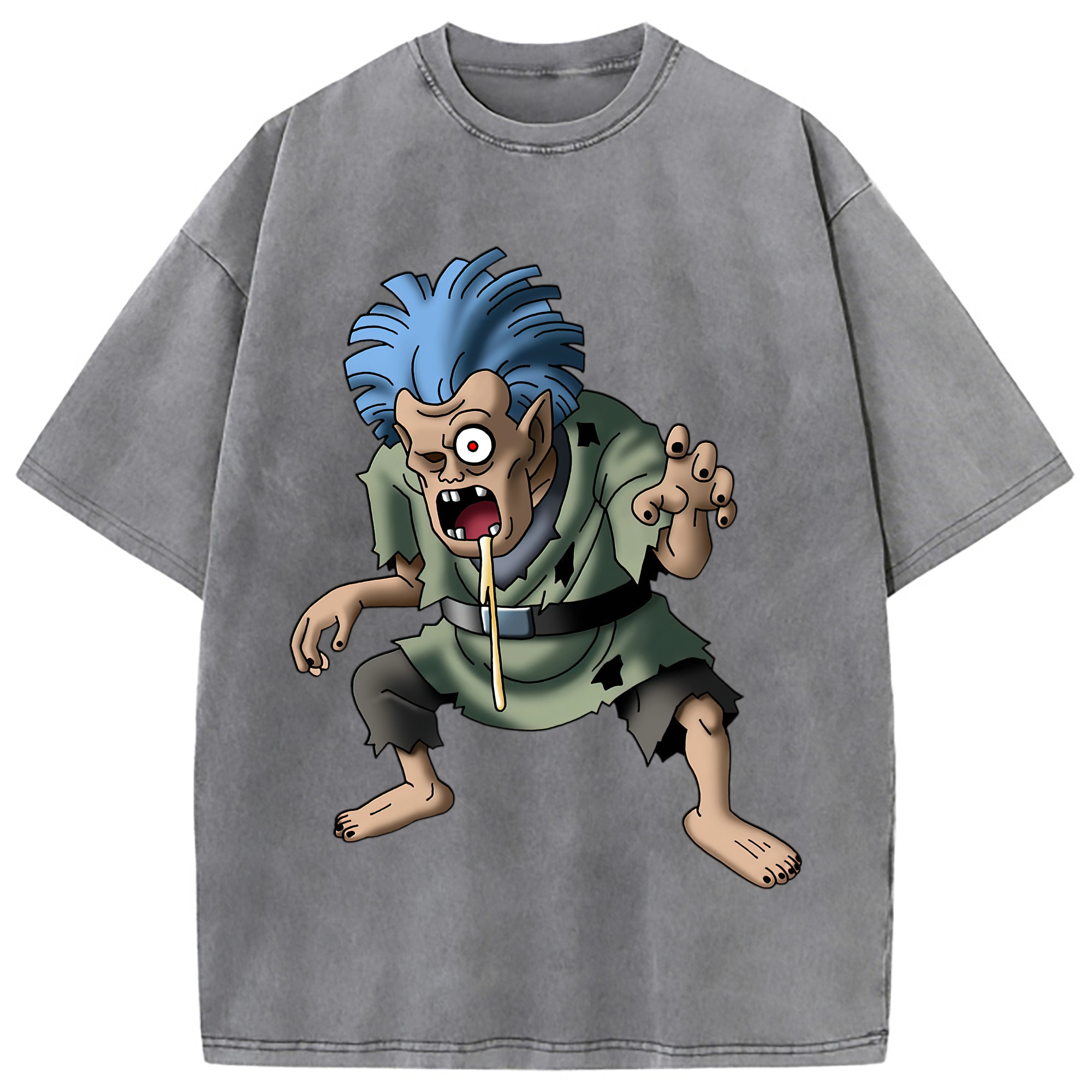 （画像用） ドラゴンクエスト Doragon Kuesuto Dragon Quest 綿100% ヴィンテージ風 半袖Tシャツ（フロントプリント）