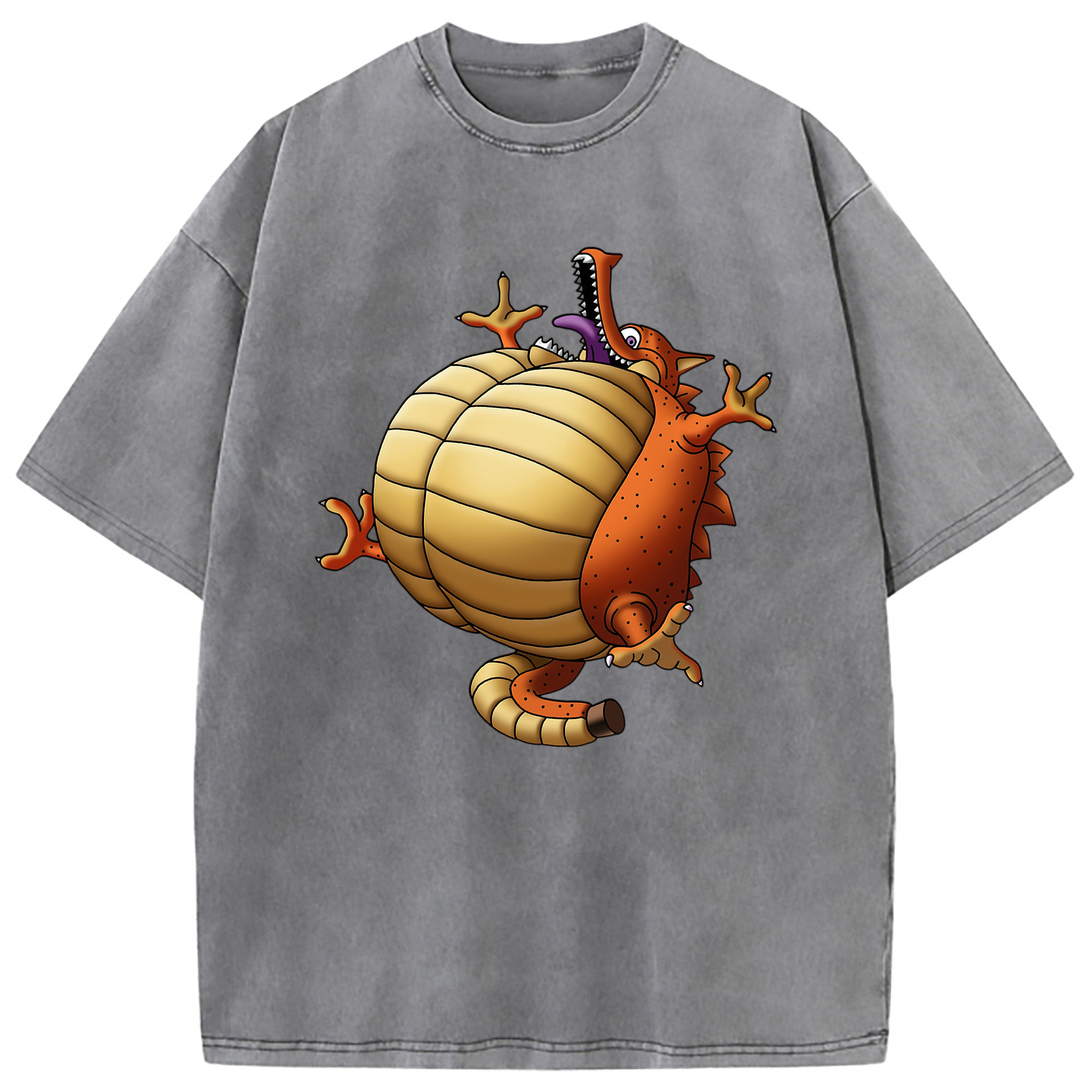 （画像用） ドラゴンクエスト Doragon Kuesuto Dragon Quest 綿100% ヴィンテージ風 半袖Tシャツ（フロントプリント）