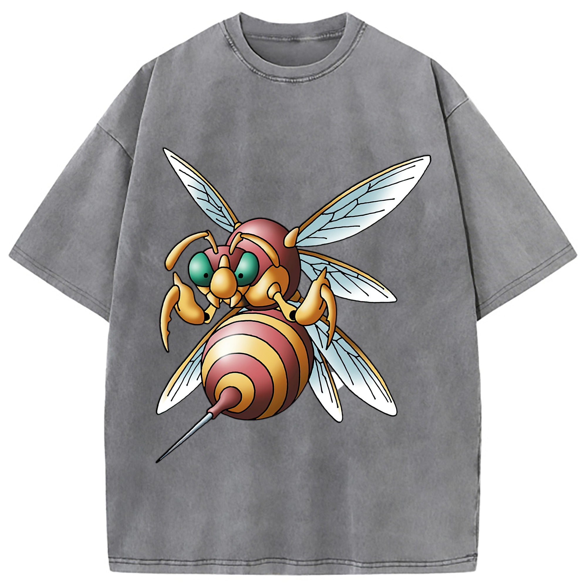 （画像用） ドラゴンクエスト Doragon Kuesuto Dragon Quest 綿100% ヴィンテージ風 半袖Tシャツ（フロントプリント）