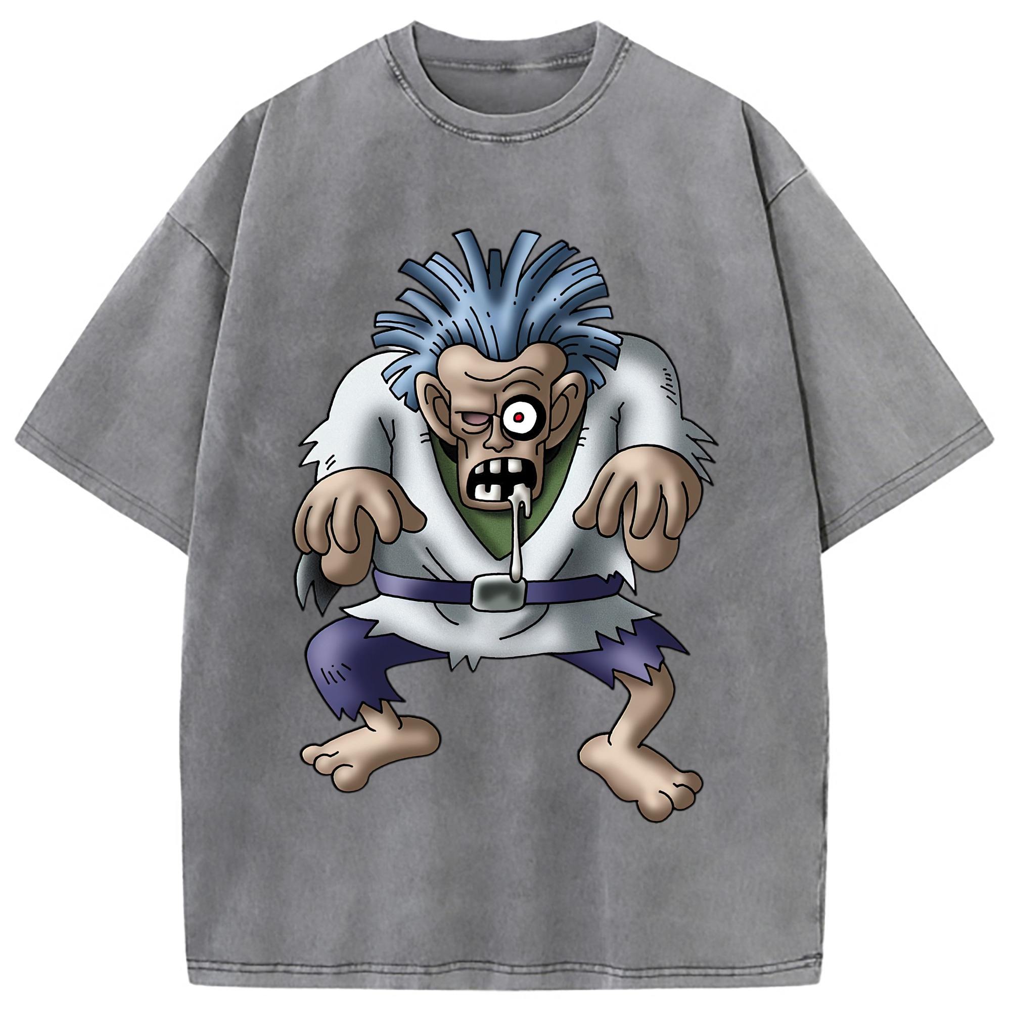 （画像用） ドラゴンクエスト Doragon Kuesuto Dragon Quest 綿100% ヴィンテージ風 半袖Tシャツ（フロントプリント）