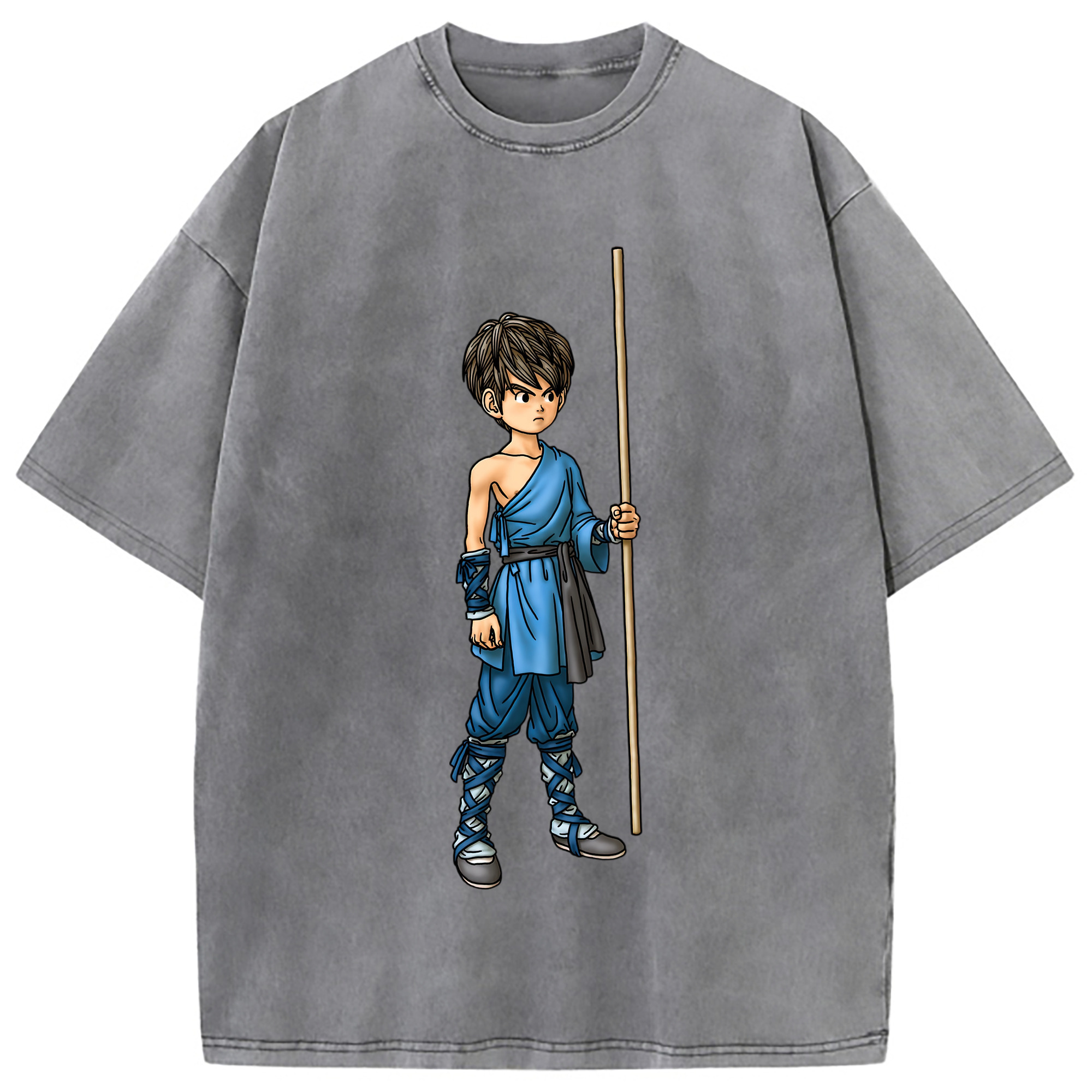 （画像用） ドラゴンクエスト Doragon Kuesuto Dragon Quest 綿100% ヴィンテージ風 半袖Tシャツ（フロントプリント）