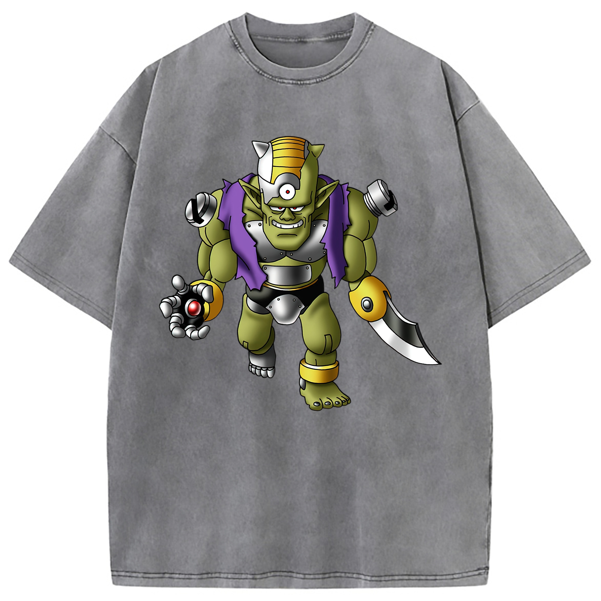 （画像用） ドラゴンクエスト Doragon Kuesuto Dragon Quest 綿100% ヴィンテージ風 半袖Tシャツ（フロントプリント）