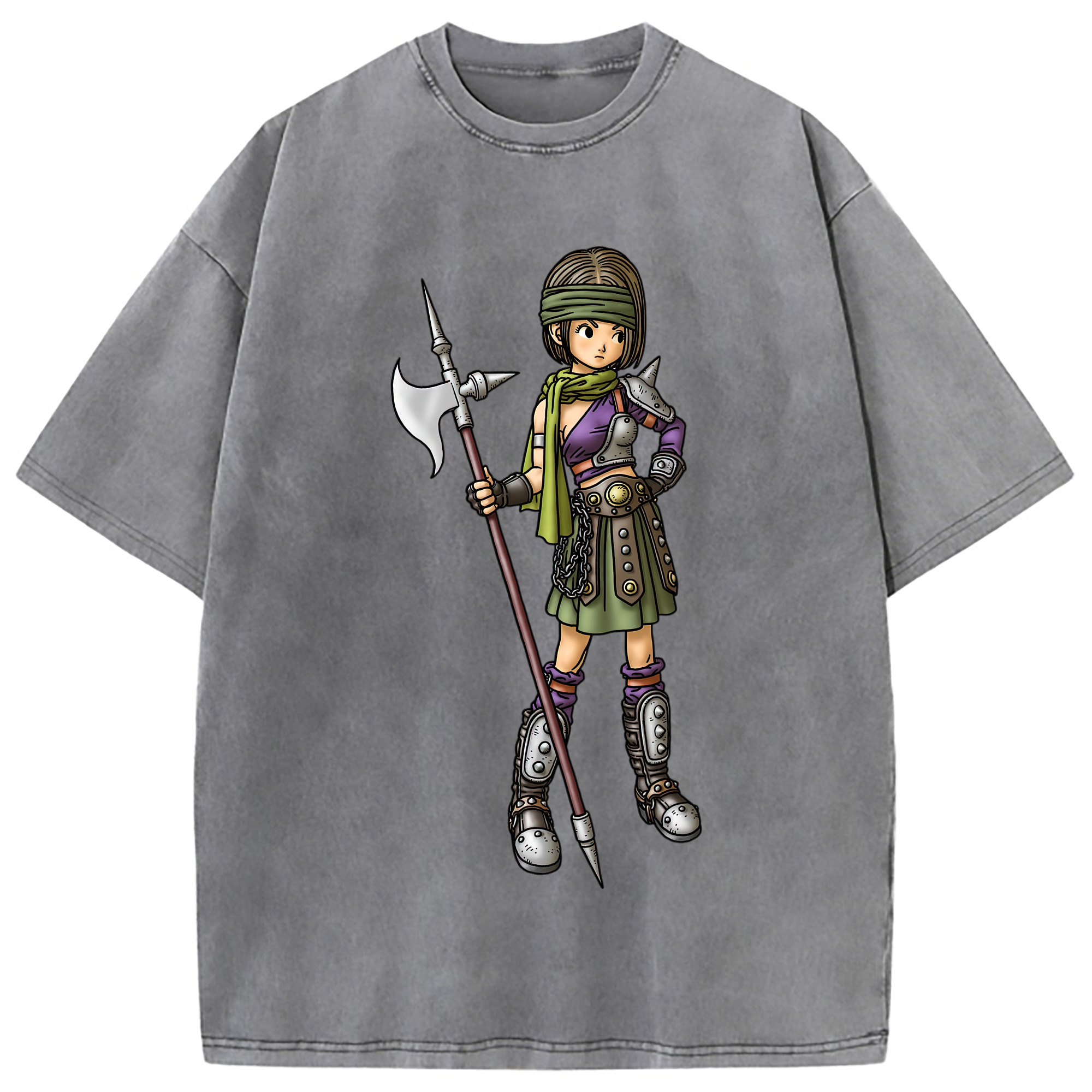 （画像用） ドラゴンクエスト Doragon Kuesuto Dragon Quest 綿100% ヴィンテージ風 半袖Tシャツ（フロントプリント）