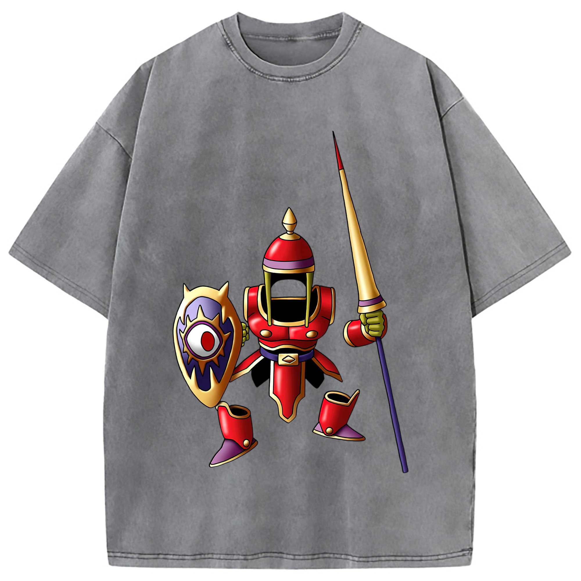 （画像用） ドラゴンクエスト Doragon Kuesuto Dragon Quest 綿100% ヴィンテージ風 半袖Tシャツ（フロントプリント）