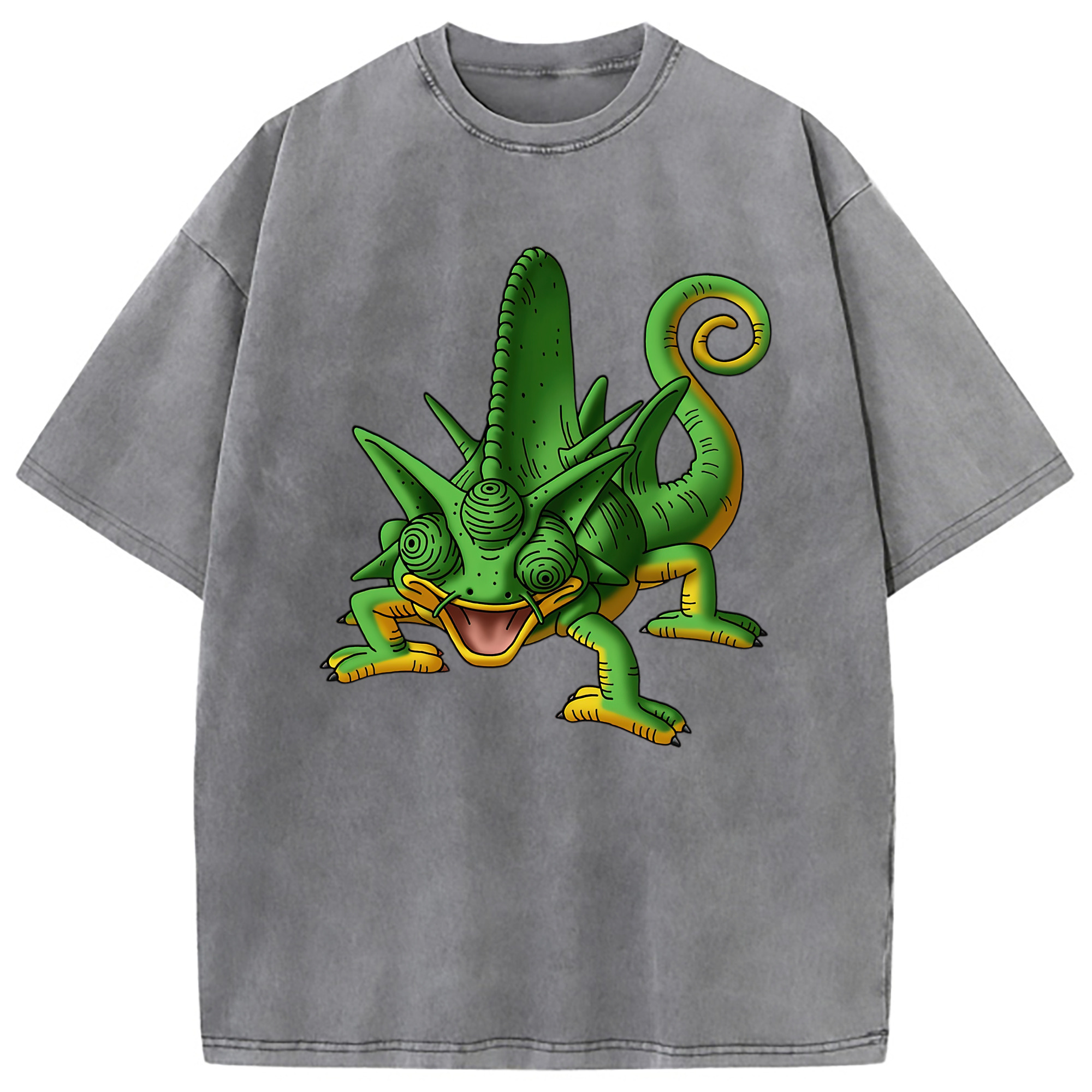 （画像用） ドラゴンクエスト Doragon Kuesuto Dragon Quest 綿100% ヴィンテージ風 半袖Tシャツ（フロントプリント）