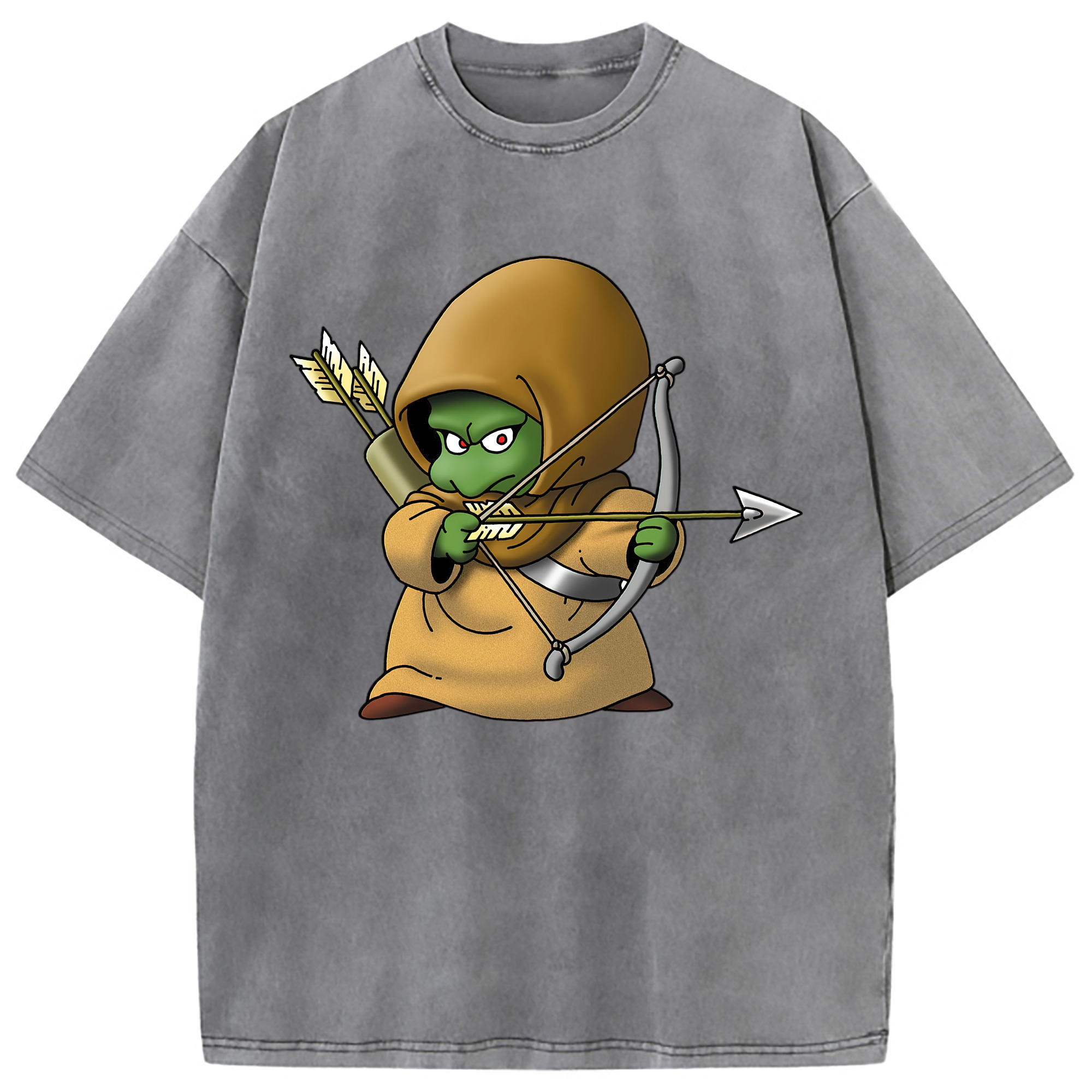 （画像用） ドラゴンクエスト Doragon Kuesuto Dragon Quest 綿100% ヴィンテージ風 半袖Tシャツ（フロントプリント）