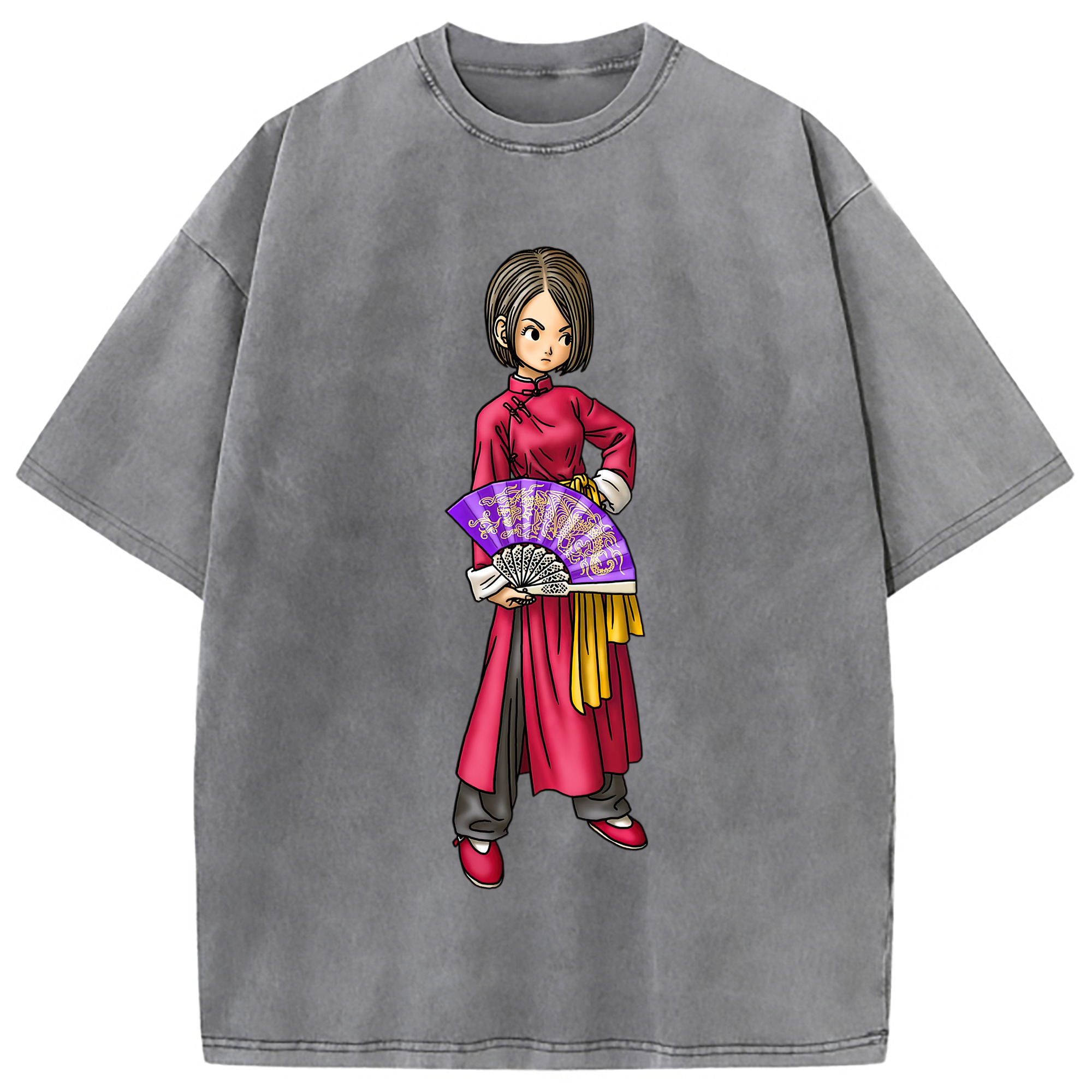 （画像用） ドラゴンクエスト Doragon Kuesuto Dragon Quest 綿100% ヴィンテージ風 半袖Tシャツ（フロントプリント）