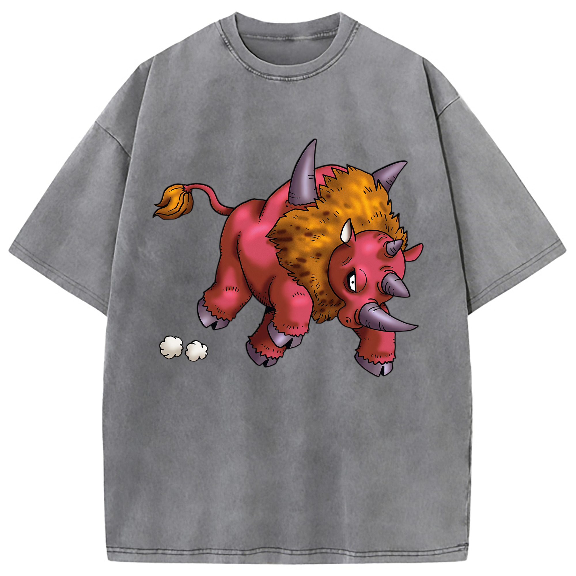 （画像用） ドラゴンクエスト Doragon Kuesuto Dragon Quest 綿100% ヴィンテージ風 半袖Tシャツ（フロントプリント）