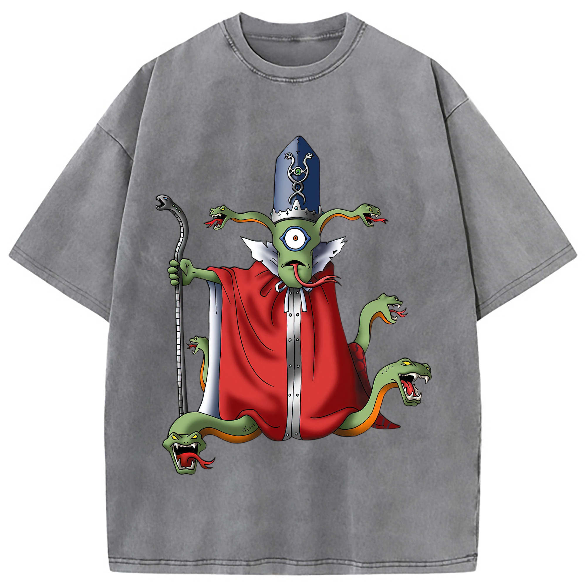 （画像用） ドラゴンクエスト Doragon Kuesuto Dragon Quest 綿100% ヴィンテージ風 半袖Tシャツ（フロントプリント）